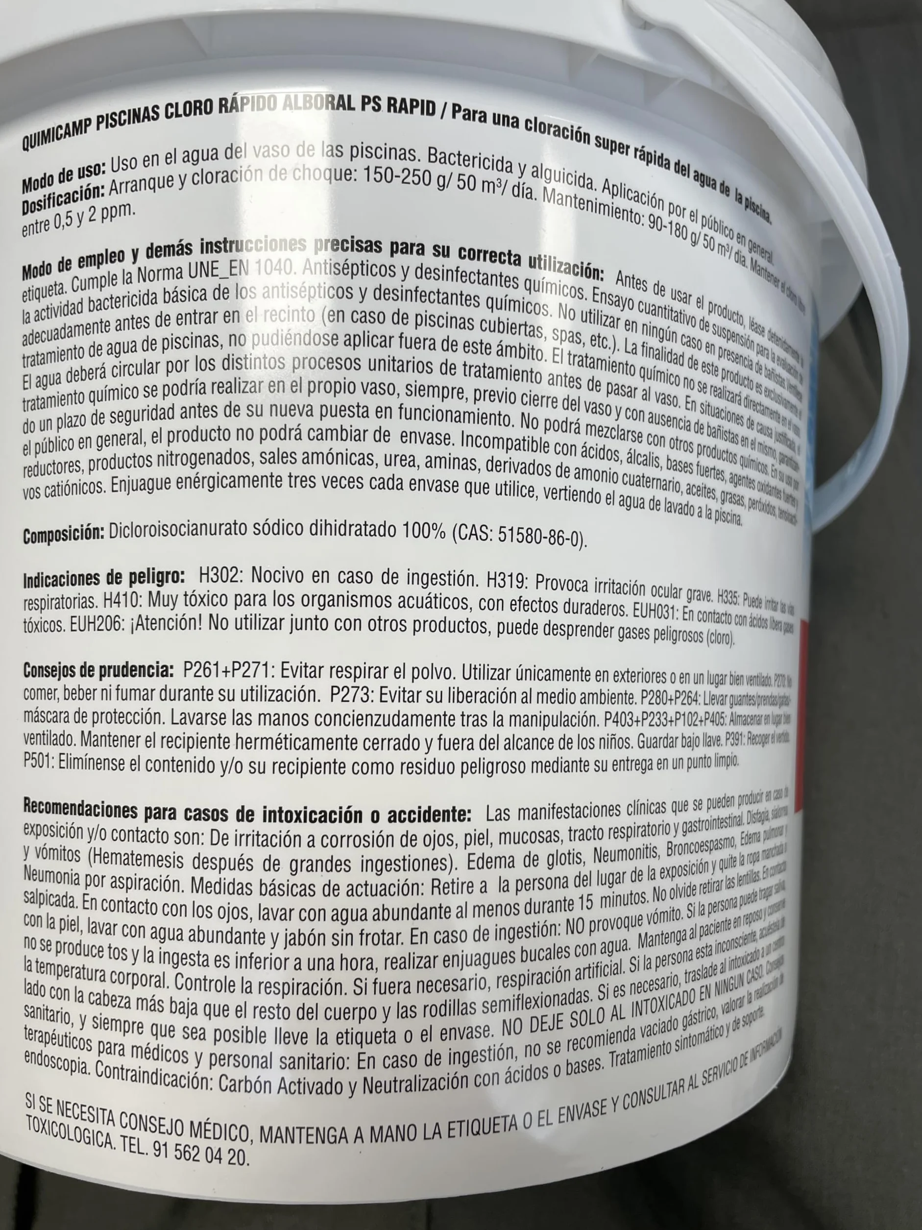 Cloro Choque Accion Rapida 5 Kg Recuperador Agua Piscina Granular