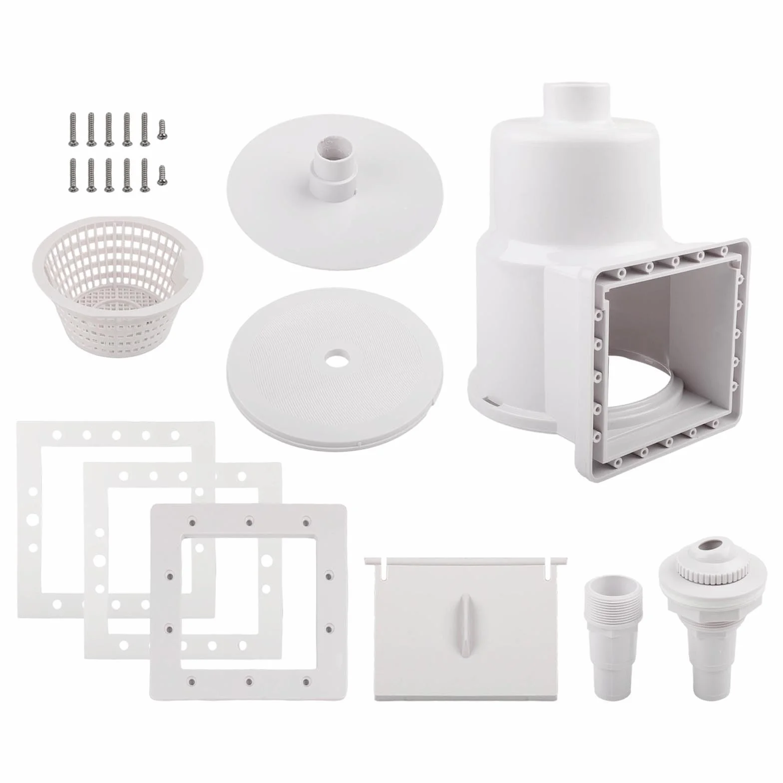 Skimmer de pared de piscina sobre el suelo de 6 pulgadas de repuesto para SP1091LX, ABS resistente a los rayos UV para limpiador de desechos de superficie con aspiradora y adaptador de manguera