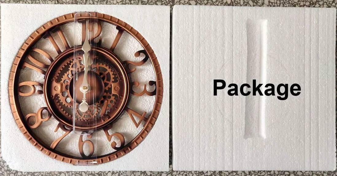 Reloj de Pared Impermeable 30 cm Cobre para Jardín Exterior