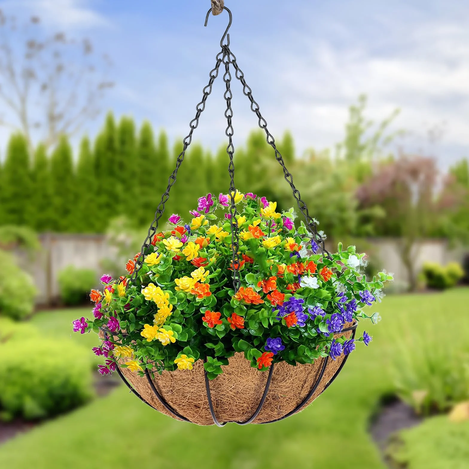 Cadena para Colgar Plantas 50 cm con Ganchos, Cadena Metálica para Macetas, Cestas, Campanillas de Viento, Casitas para Pájaros