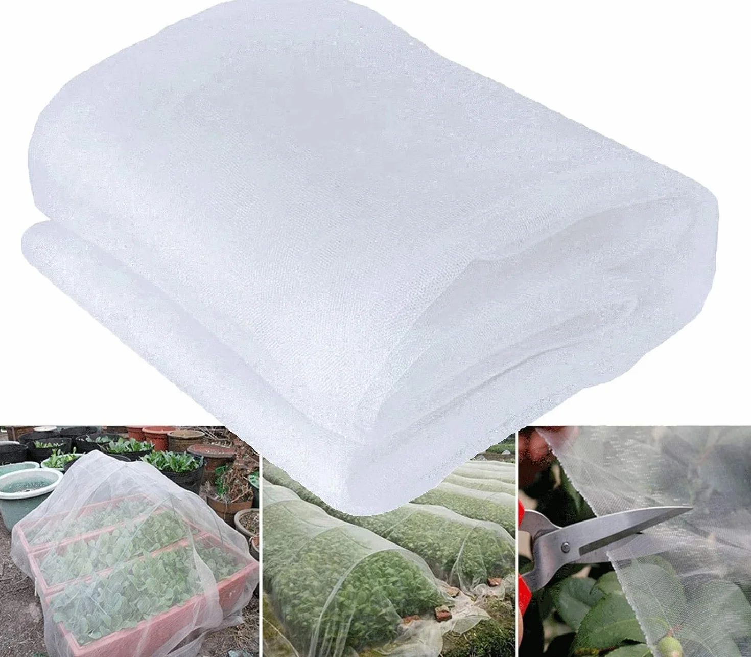 Red De Jardín Ultrafina, Malla para Cubrir Plantas, Red Antipájaros para Huertos, Verduras, Frutas, Flores, Cultivos, Invernaderos y Cubiertas De Hileras(0.7mm,4m x 10m)