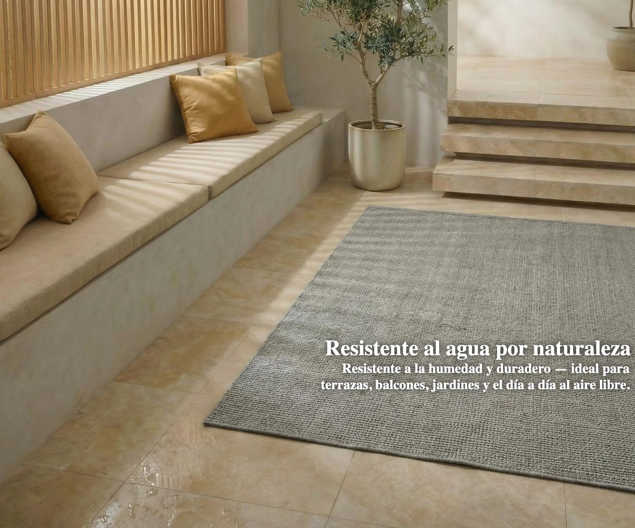 Jimri Alfombra Exterior 160x220 cm Plateada Resistente UV Agua