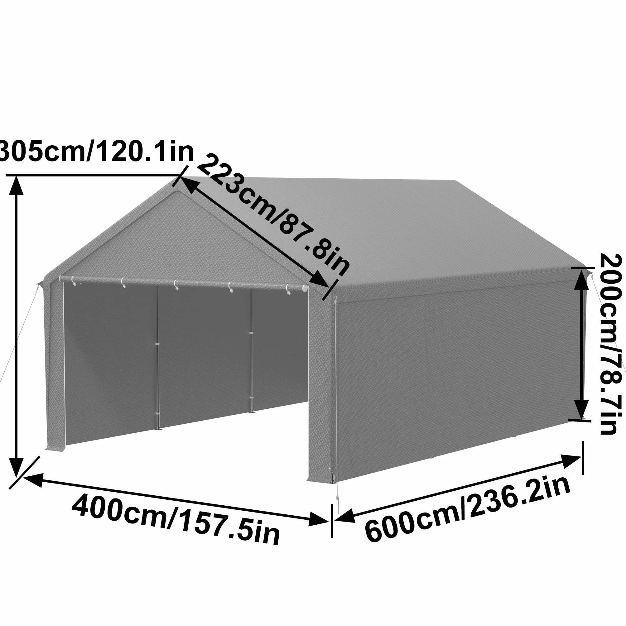 XMTECH Tienda de campaña para garaje 4x6 m resistente UV con puertas refugio para coche SUV
