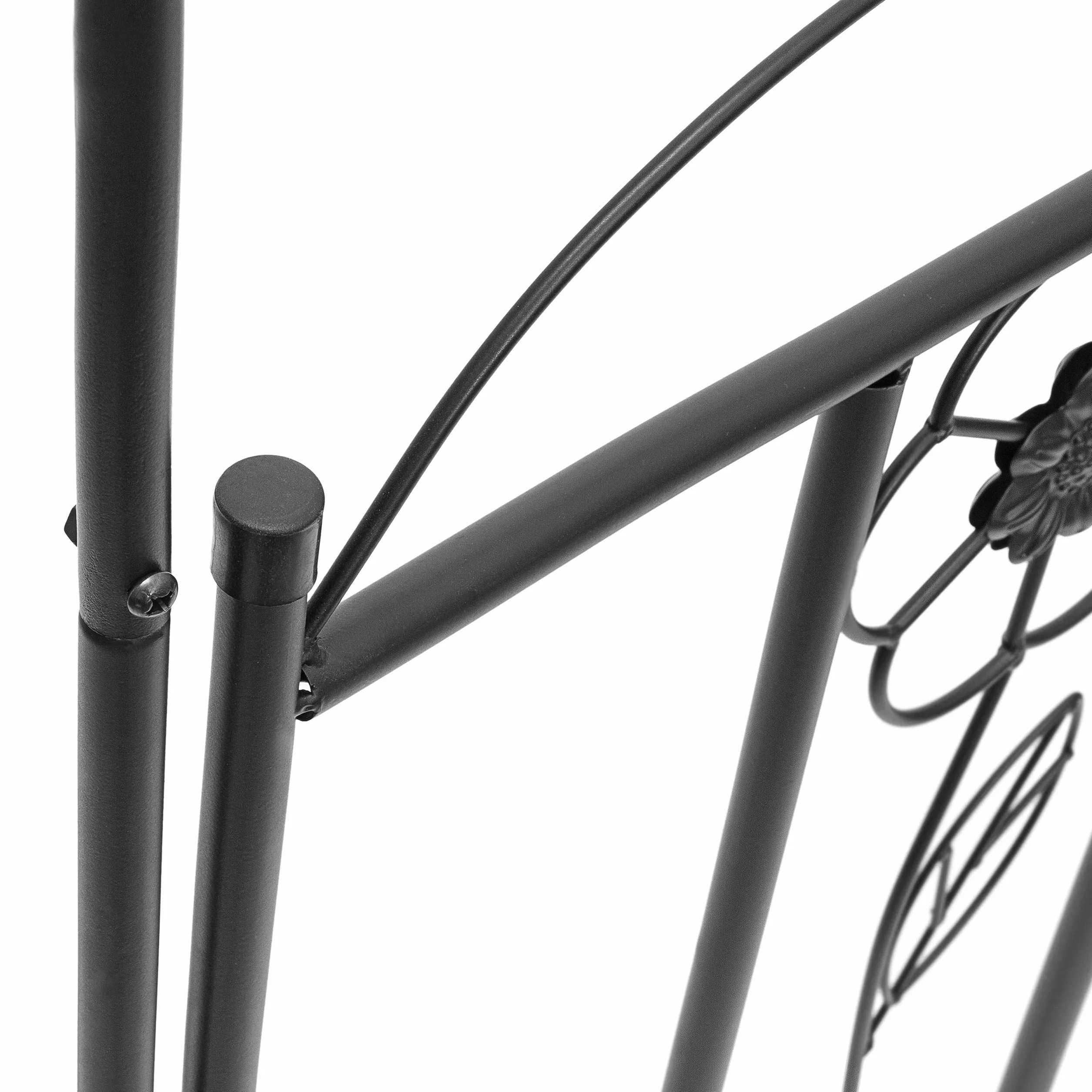 Relaxdays Arco de metal con puerta para rosas, 228 x 116 x 36,5 cm, polvo de hierro, negro