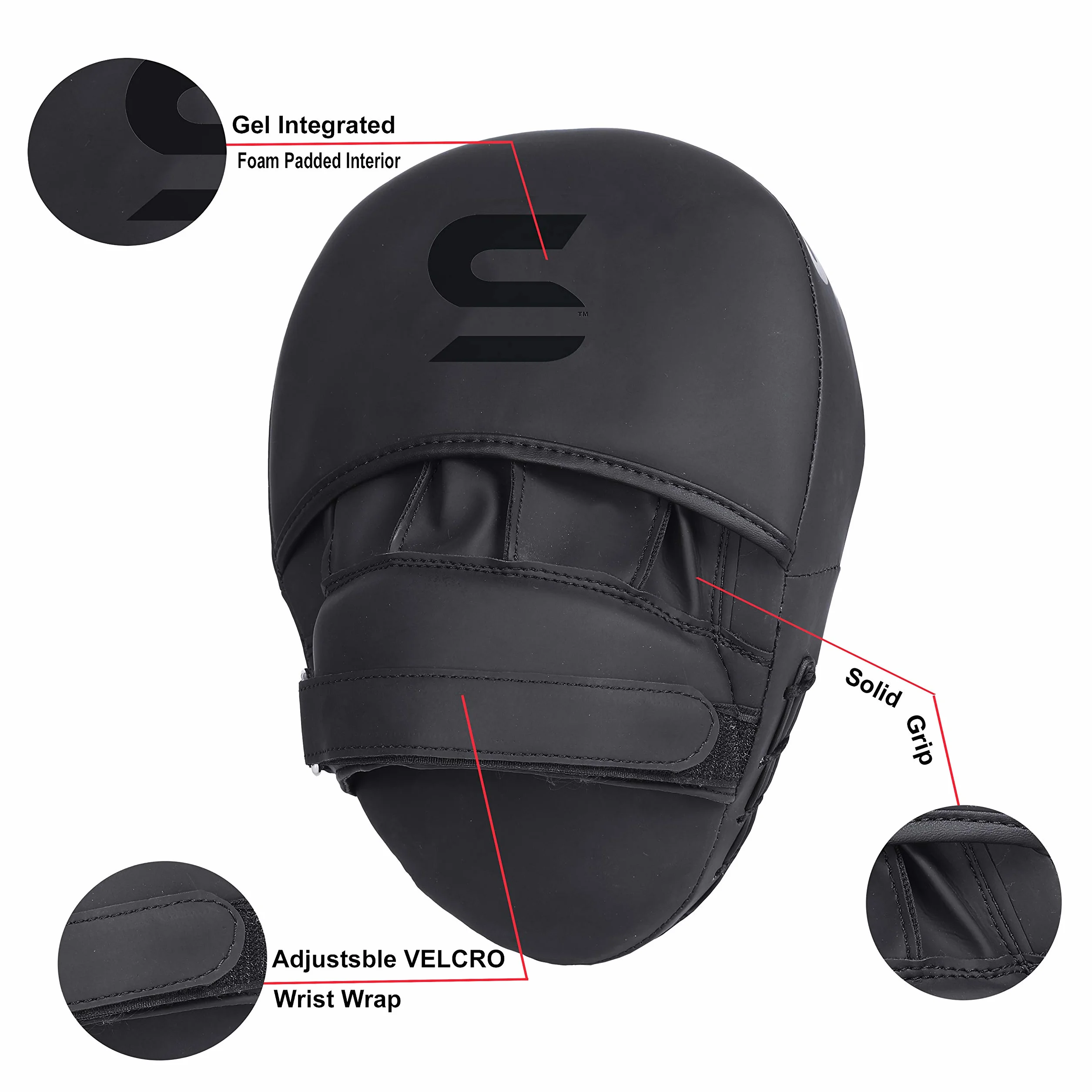 SAWANS® Almohadillas de boxeo de piel para kickboxing, Muay Thai y entrenamiento