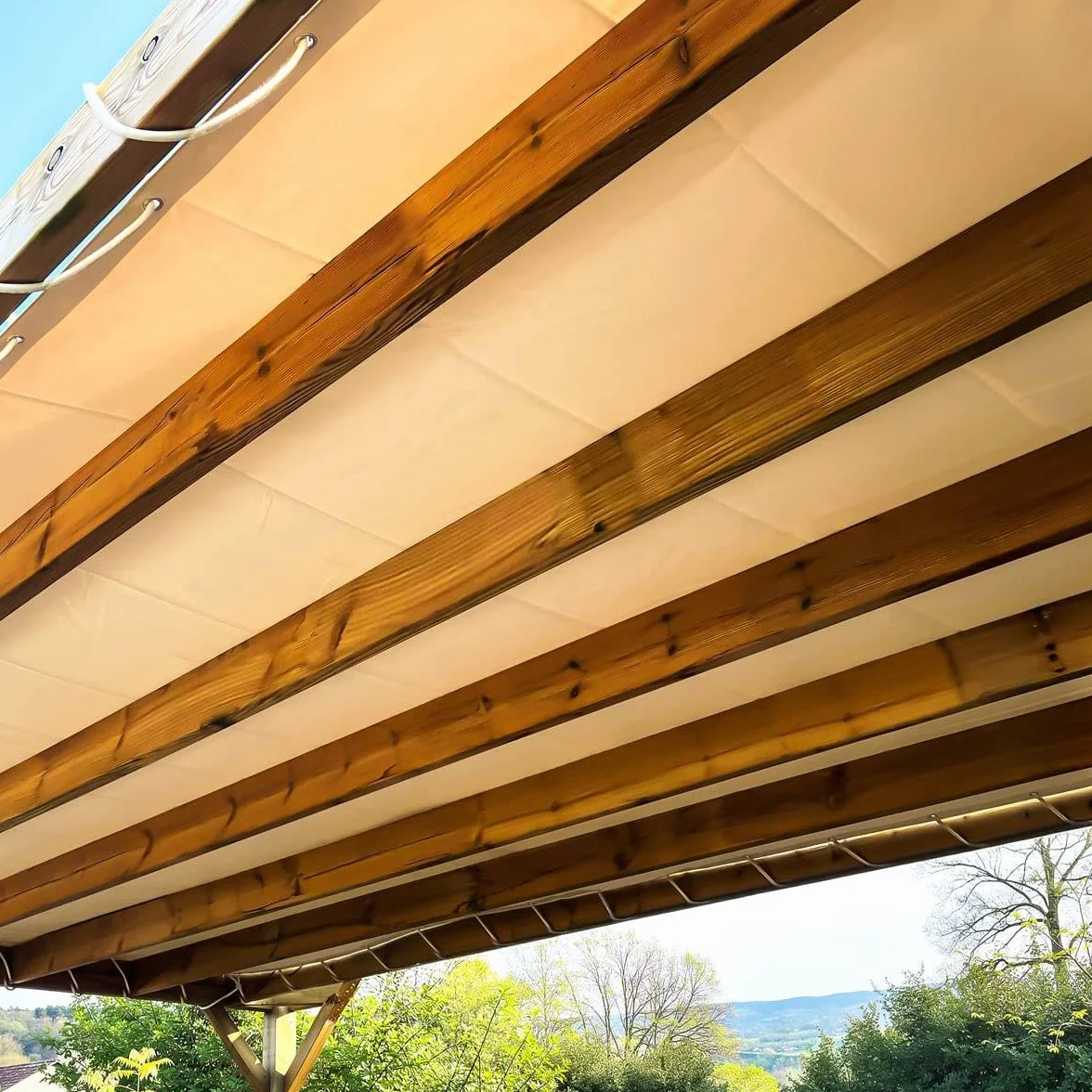 TECPLAST Lona Pérgola Blanco Crema 3x3 m PVC Impermeable LP506PR