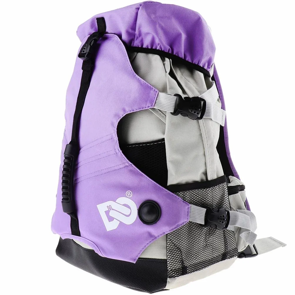Perfk Mochila para Patines de Ruedas, Multibolsillos, Púrpura