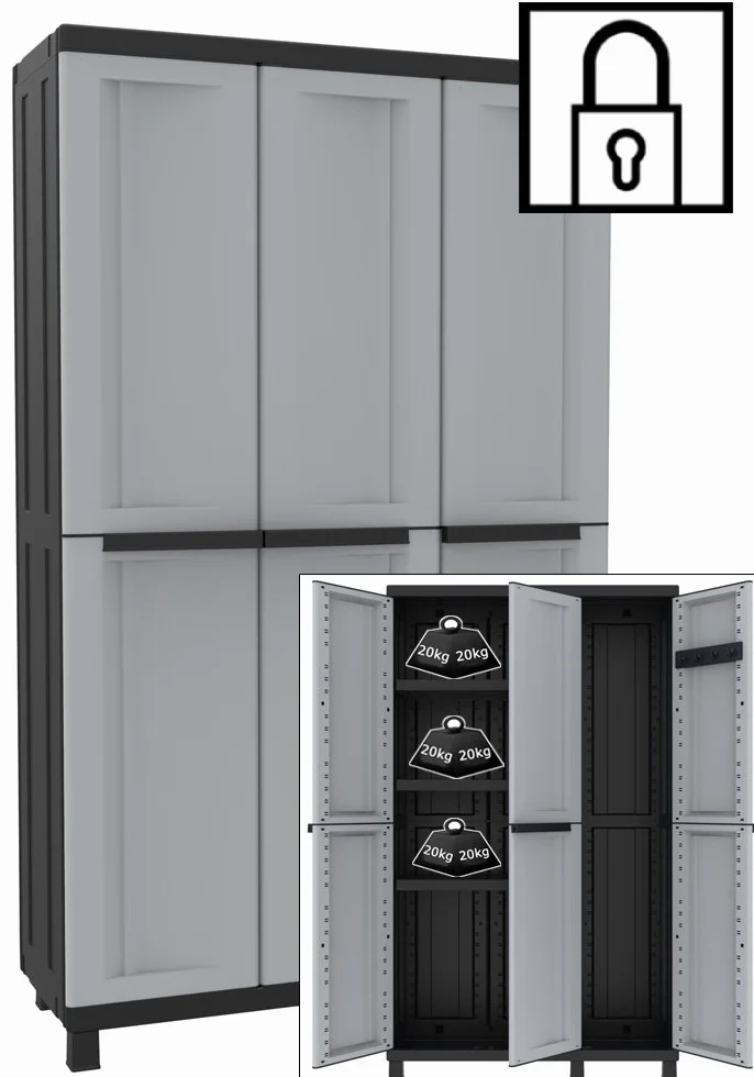 Terry Twist Black 102a Armario Multifunción 3 Puertas 102x39x170 cm