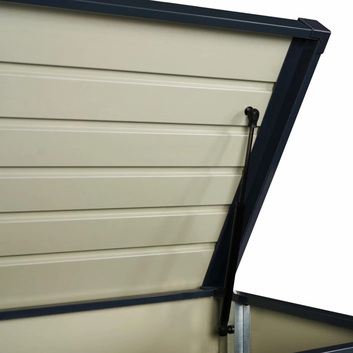 Caja de almacenamiento de metal con cerradura 200 L 68 x 62,5 x 63 cm gris antracita