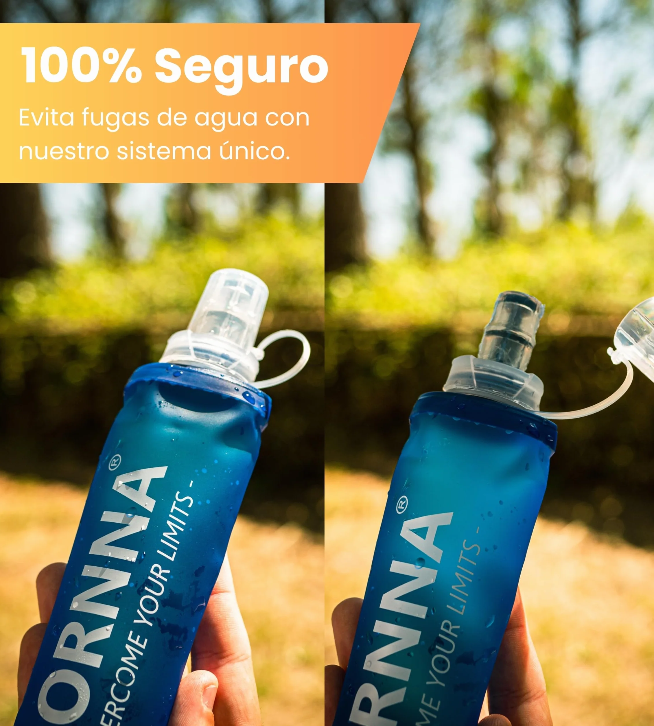 Soft Flask 500ml 2-Pack BPA Free Botella de Hidratación para Running