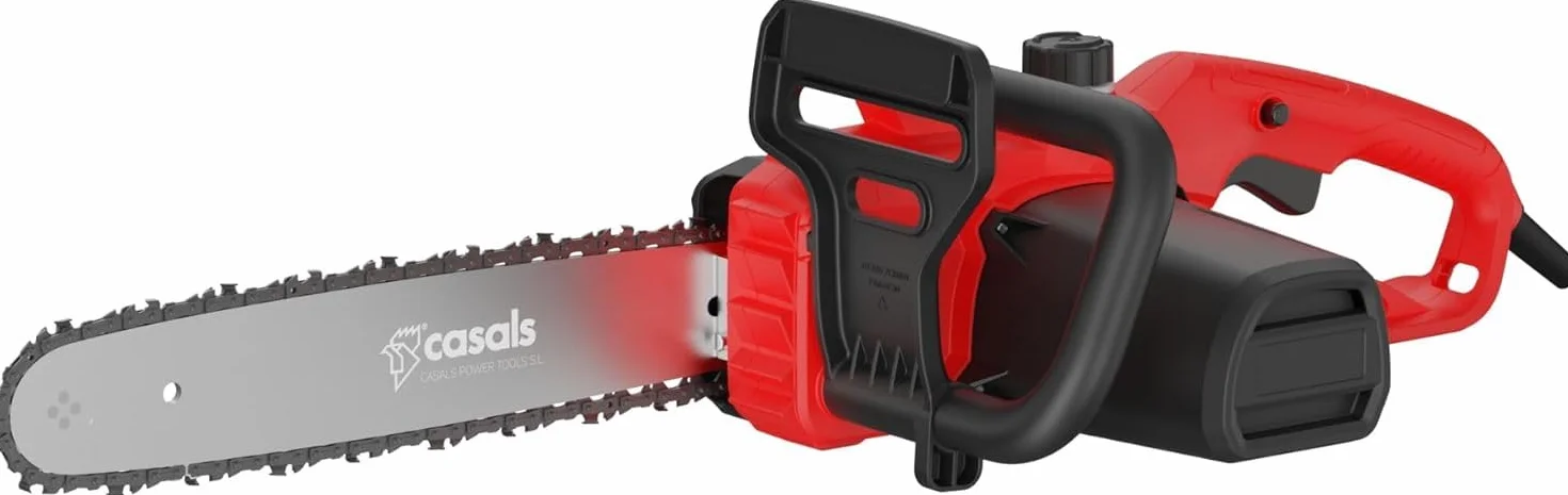 Casals - Motosierra Eléctrica Casals | 1400W Potencia | Corte Preciso de 35,5 cm | 6500 RPM | Ideal para Jardinería y Madera