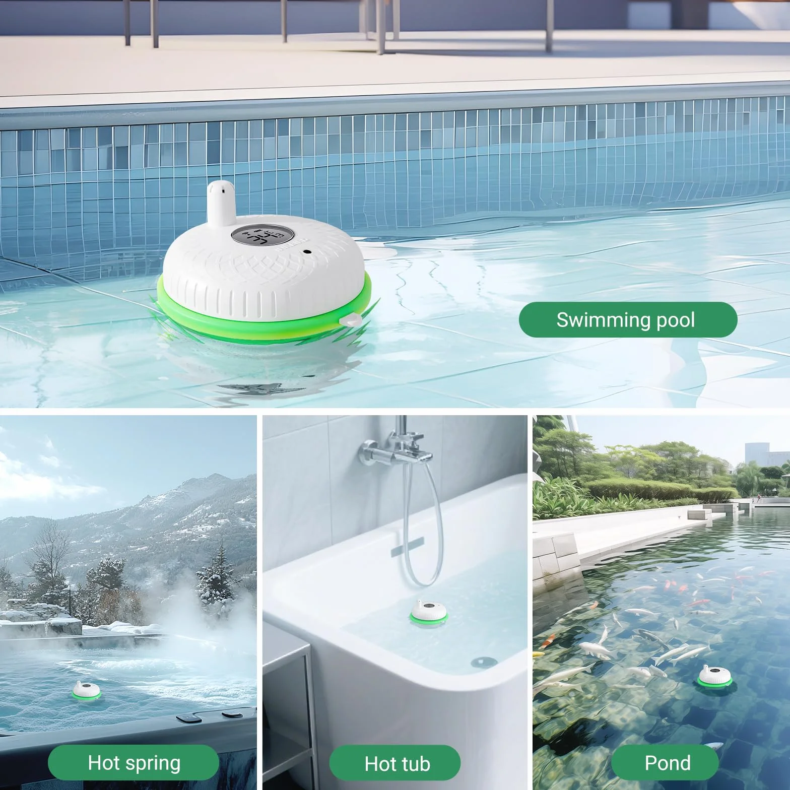 Inkbird Termómetro Piscina WiFi IBS-M2, Monitor Temperatura Humedad, Control APP, 9 Canales, Flotante