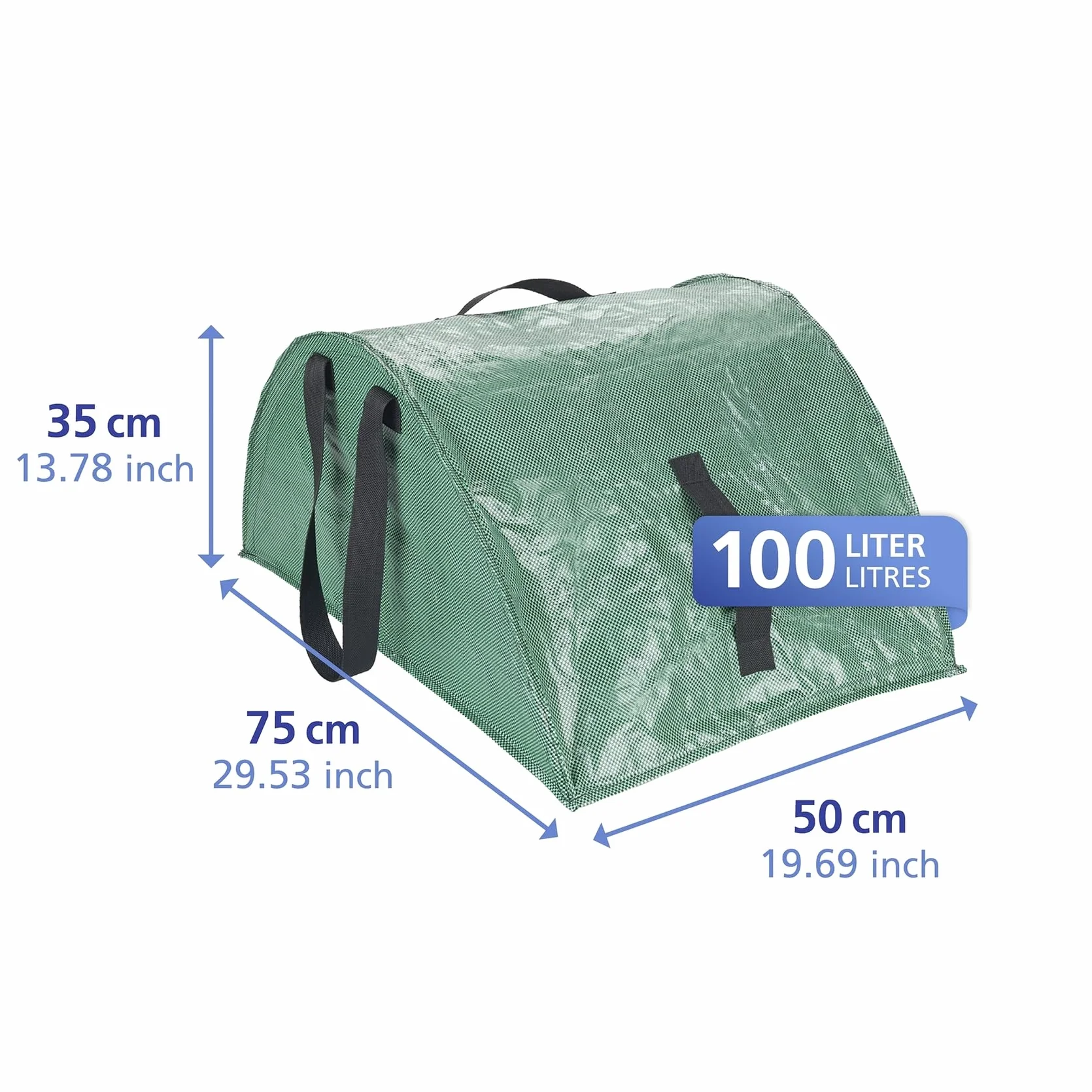 Maximex Recogedor de Hojas XL 50x35x75 cm Plástico PP Fibra de Vidrio Verde/Blanco