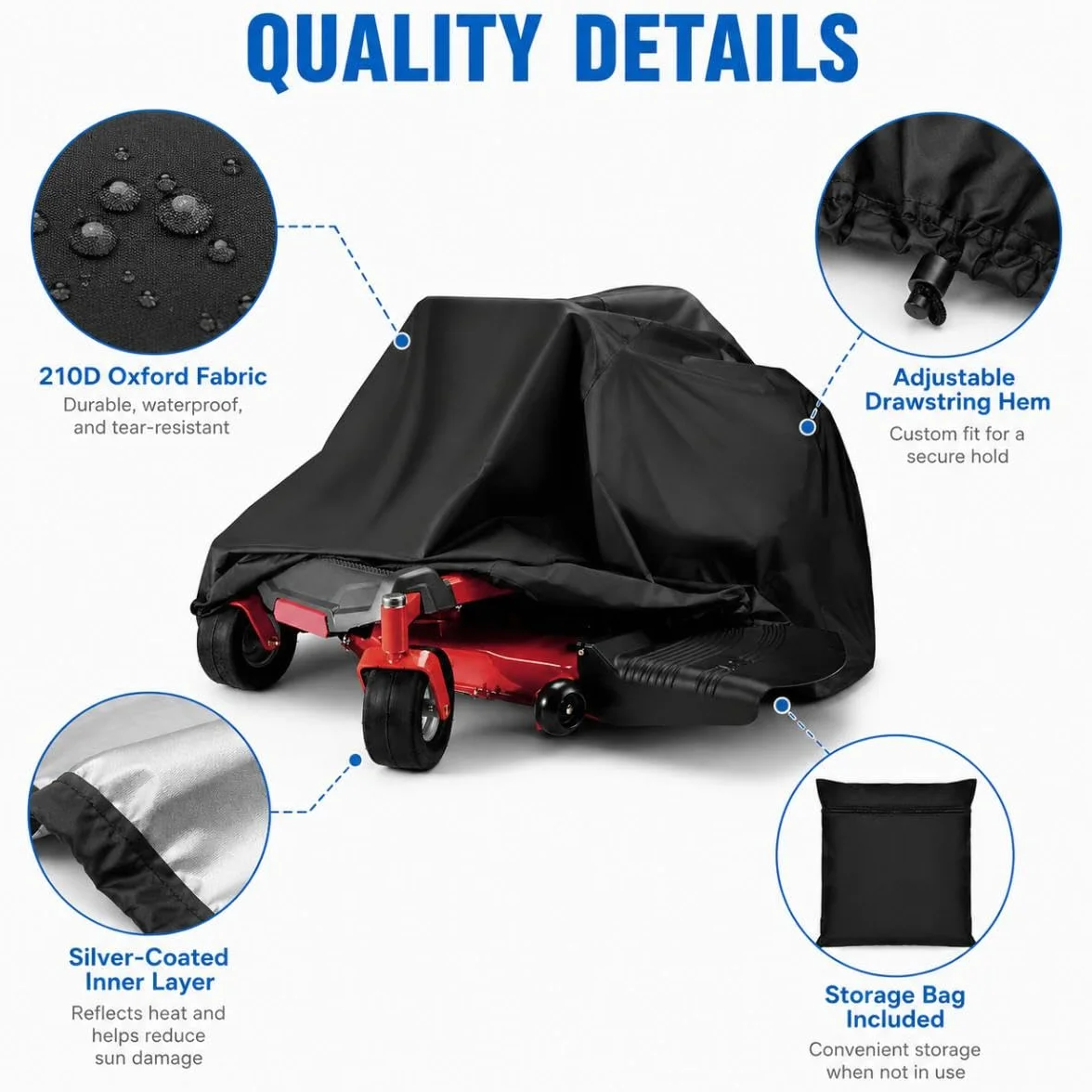 Funda Protectora Cortacésped para Ferris IS700Z 5901214 5901215 5901224 | Funda para Tractor Cortacsped Cubierta del Tractor de Jardín Cubierta Impermeable Cortacésped Resistente Polvo Nieve Lona