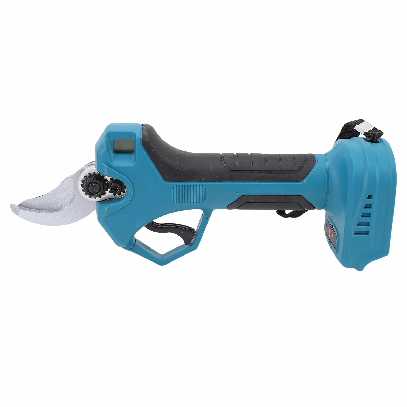 Jeffergarden Podadora Eléctrica Azul, Cortadora de Árboles Inalámbrica con Pantalla Digital y Cierre de Seguridad de 30 Mm para Jardinería
