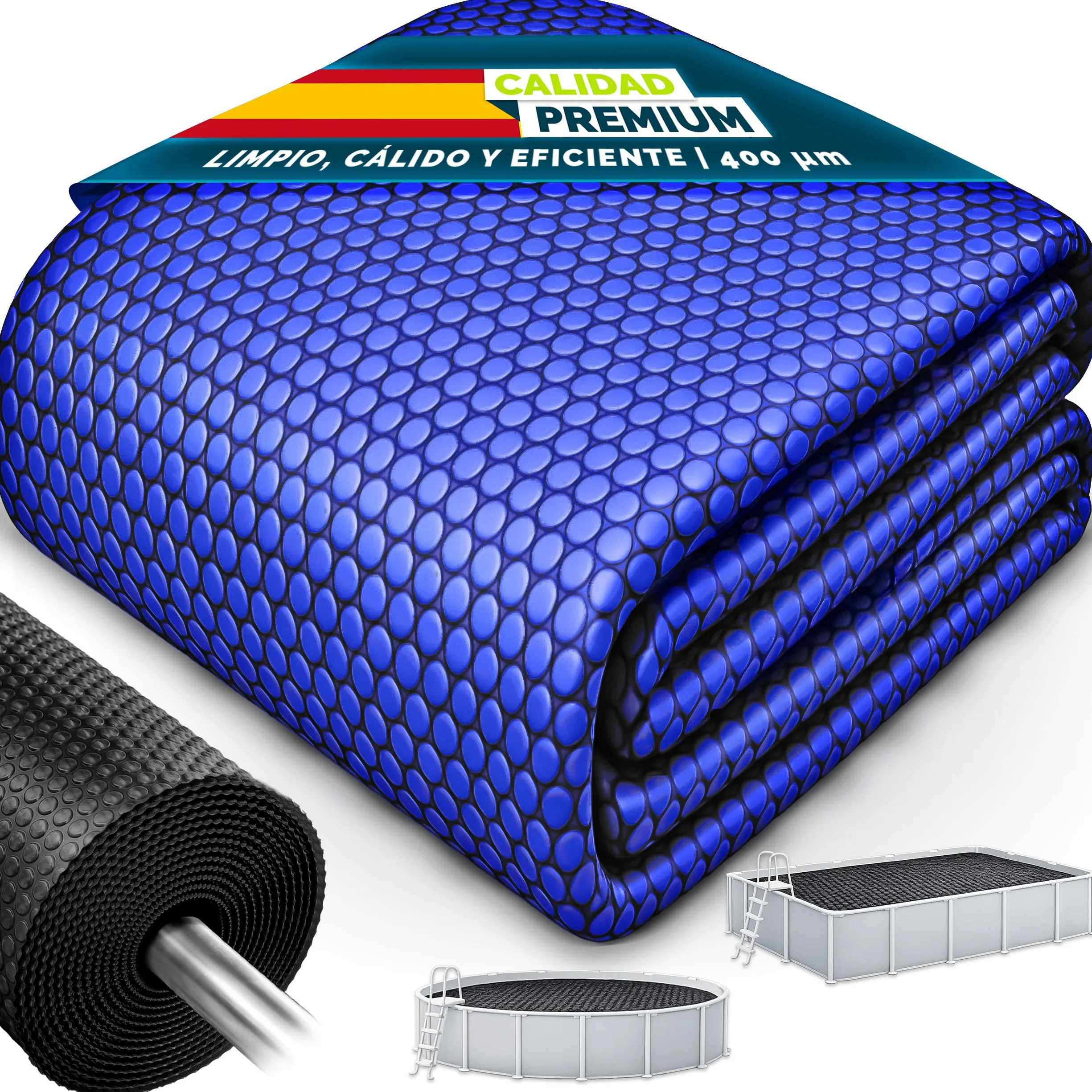 Tillvex Lona Solar para Piscina 400 µm Rectangular 450 x 220 cm Cubierta Solar Térmica
