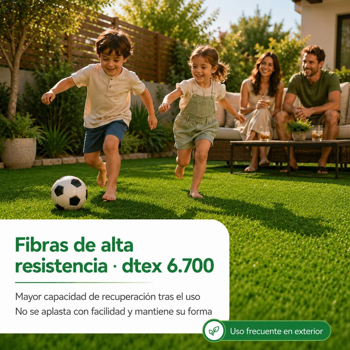 Césped Artificial TOKIO 40 mm 2x5 m Rollo Resistente UV Alta Densidad 18.900 Puntadas Drenaje 800 l/h/m²