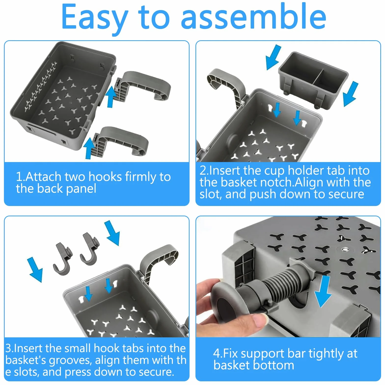 Cesta de Almacenamiento para Piscina Colgante con Portavasos y Ganchos