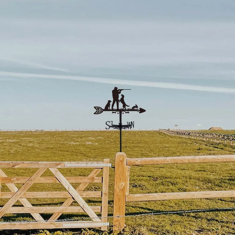 SUPERDANT Veleta metálica con diseño de animales para jardín y caza, dirección del viento
