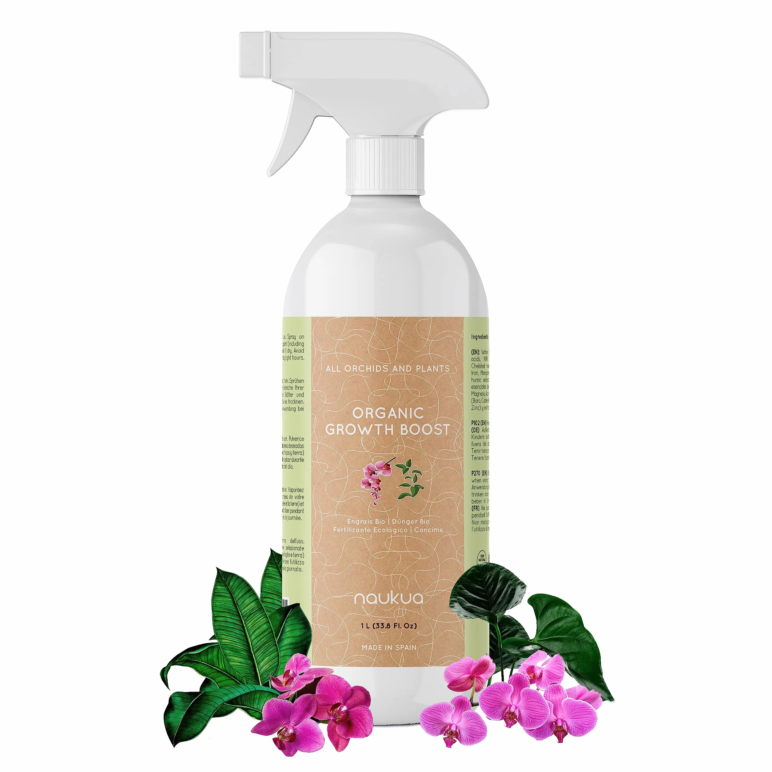 Abono Líquido Orgánico para Orquídeas 1L - Bioestimulante Floración y Crecimiento - Spray Listo Usar