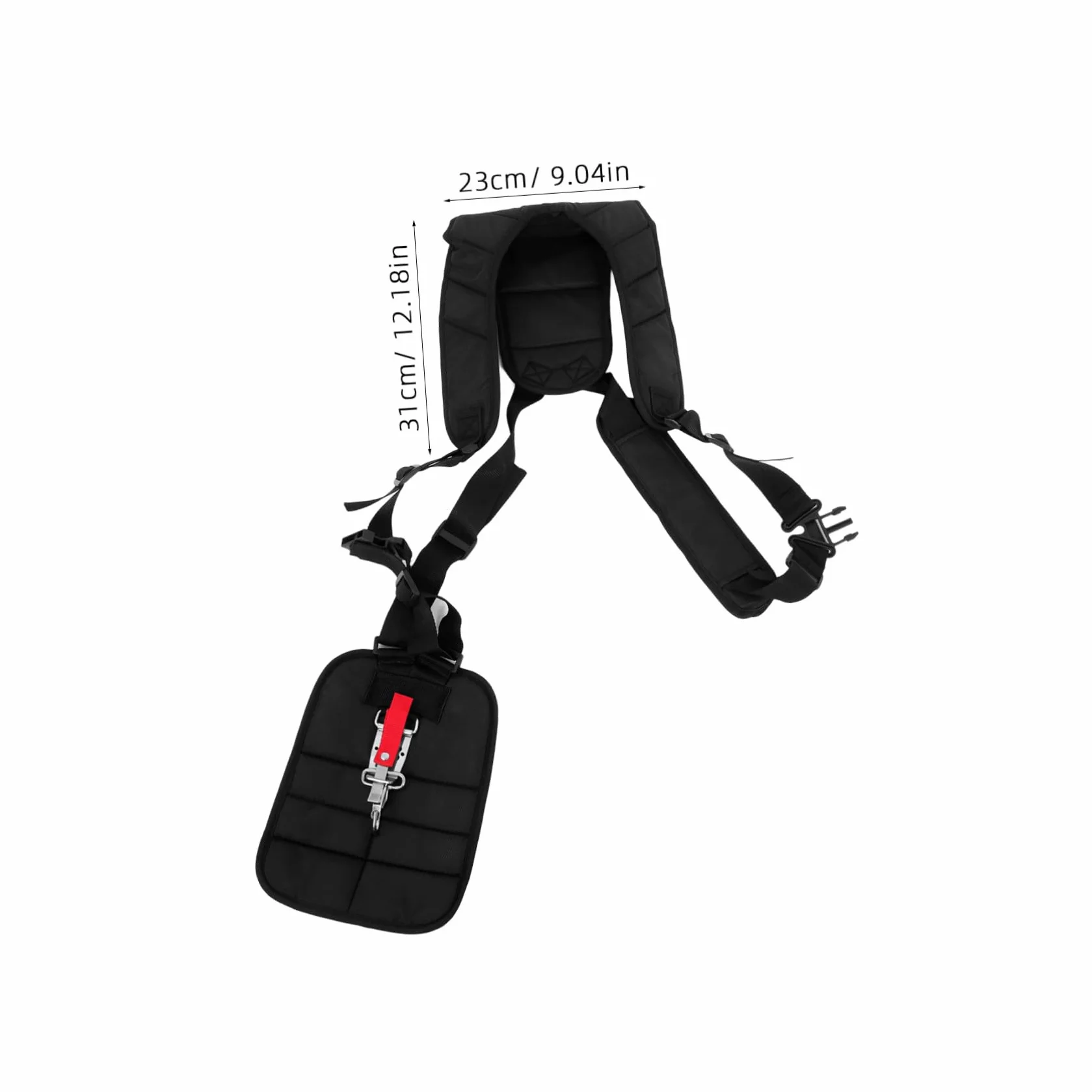 ibasenice Arnés para Desbrozadora de Nylon Doble Hombro Acolchado con Cinturón y Hebilla, Ajuste para Cortar Césped