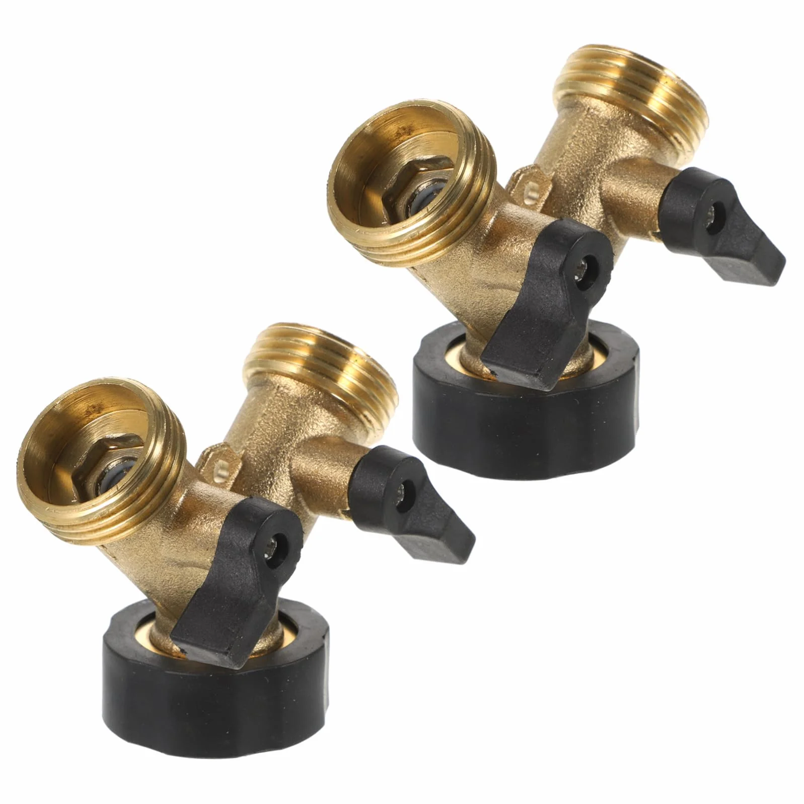 2 Piezas Derivación De Latón y Tipo Divisor De Manguera De Jardín Conector De Manguera De Doble Vía Accesorios De Conexión Rápida para
