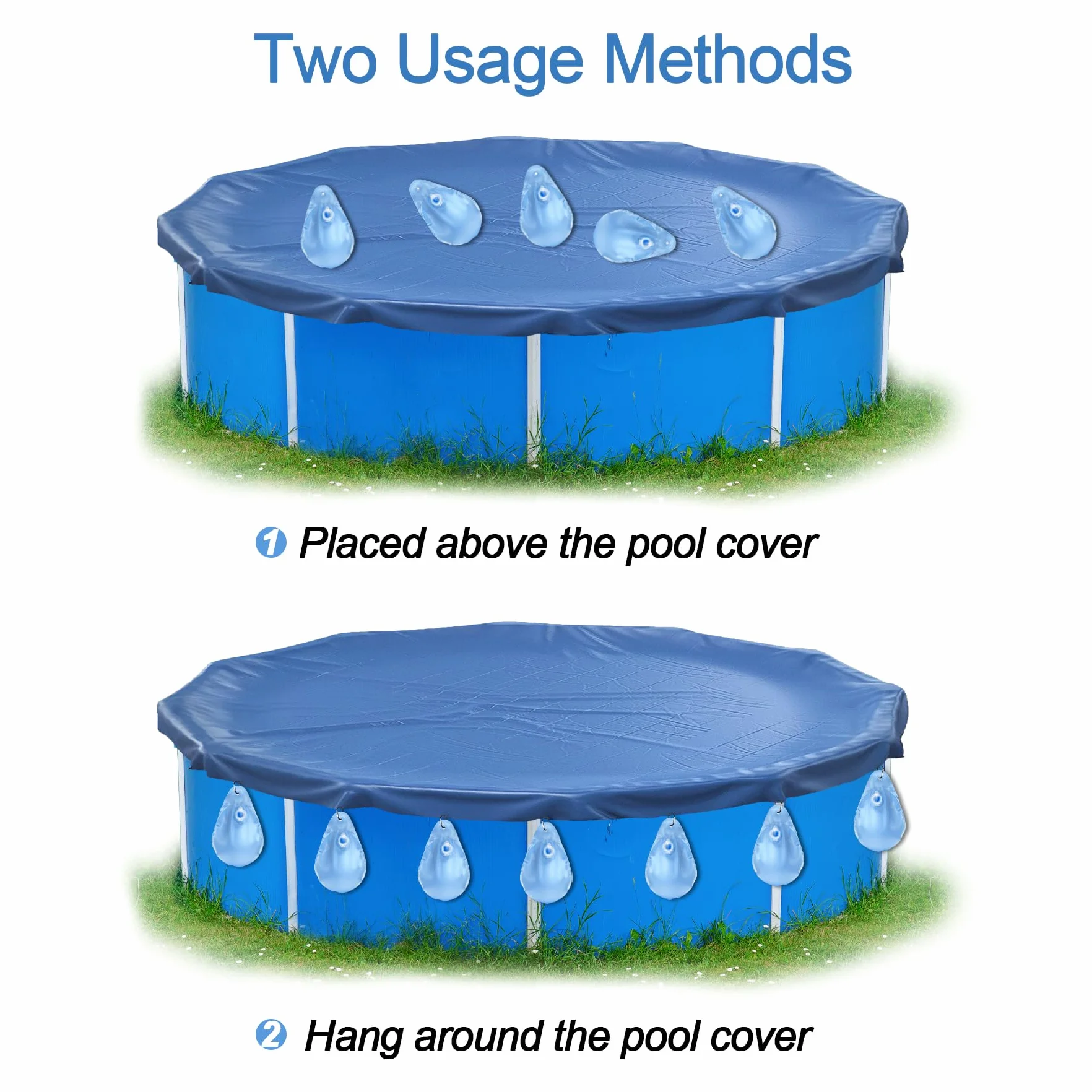 TZEKING 12 Unidades Bolsa Colgante para Cubierta de Piscina, Pesas con Gancho, PVC a Prueba de Fugas