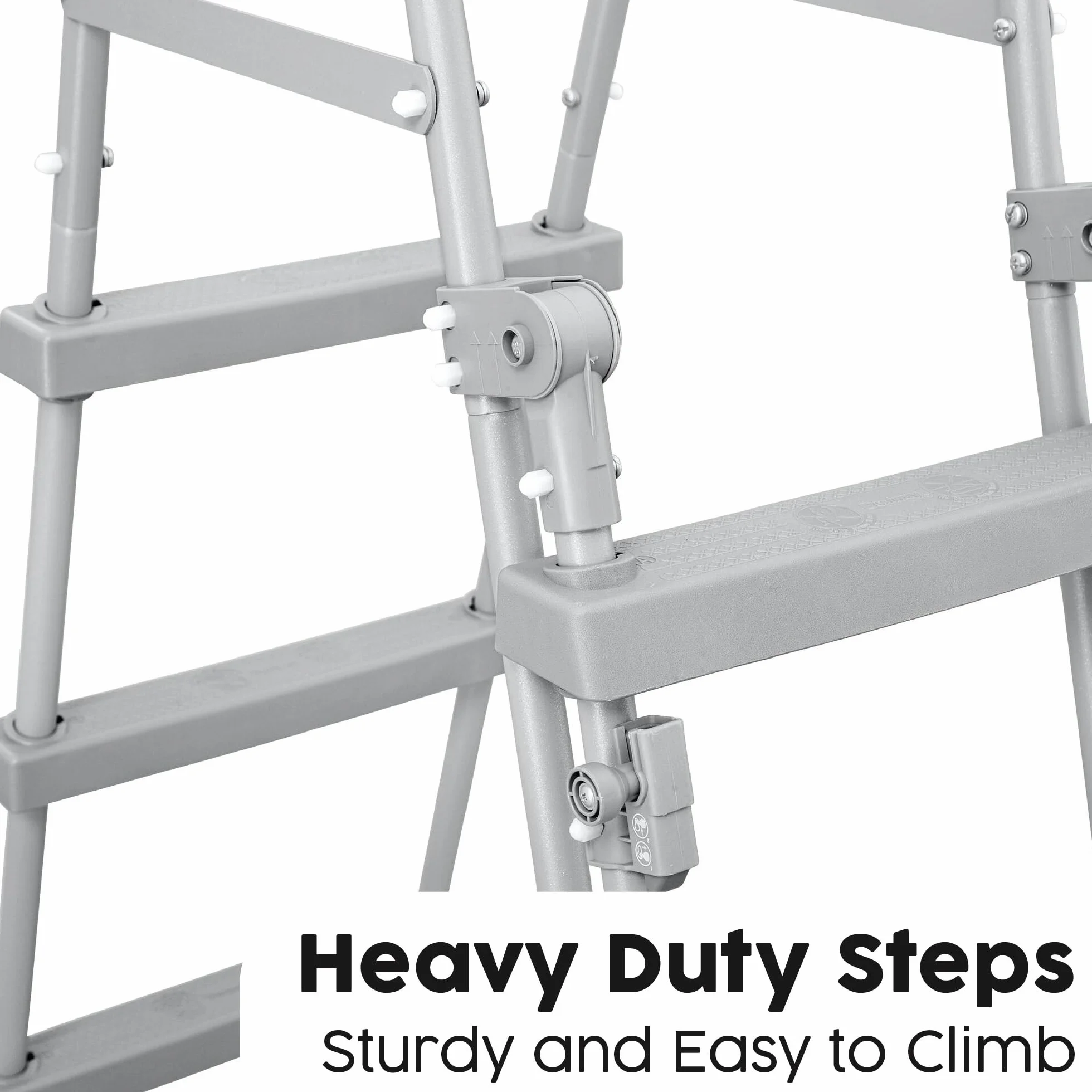 BESTWAY Escalera para Piscinas Desmontables Flip & Lock 108x71,4x138 cm Plateado