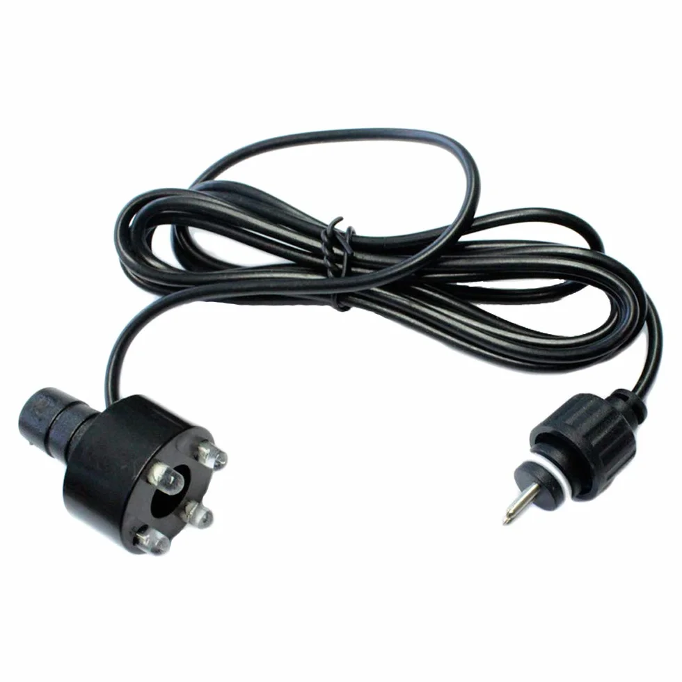 Juego de 3 luces LED blancas frías 12V CA para fuentes de agua, conector de doble pin, cable 2m