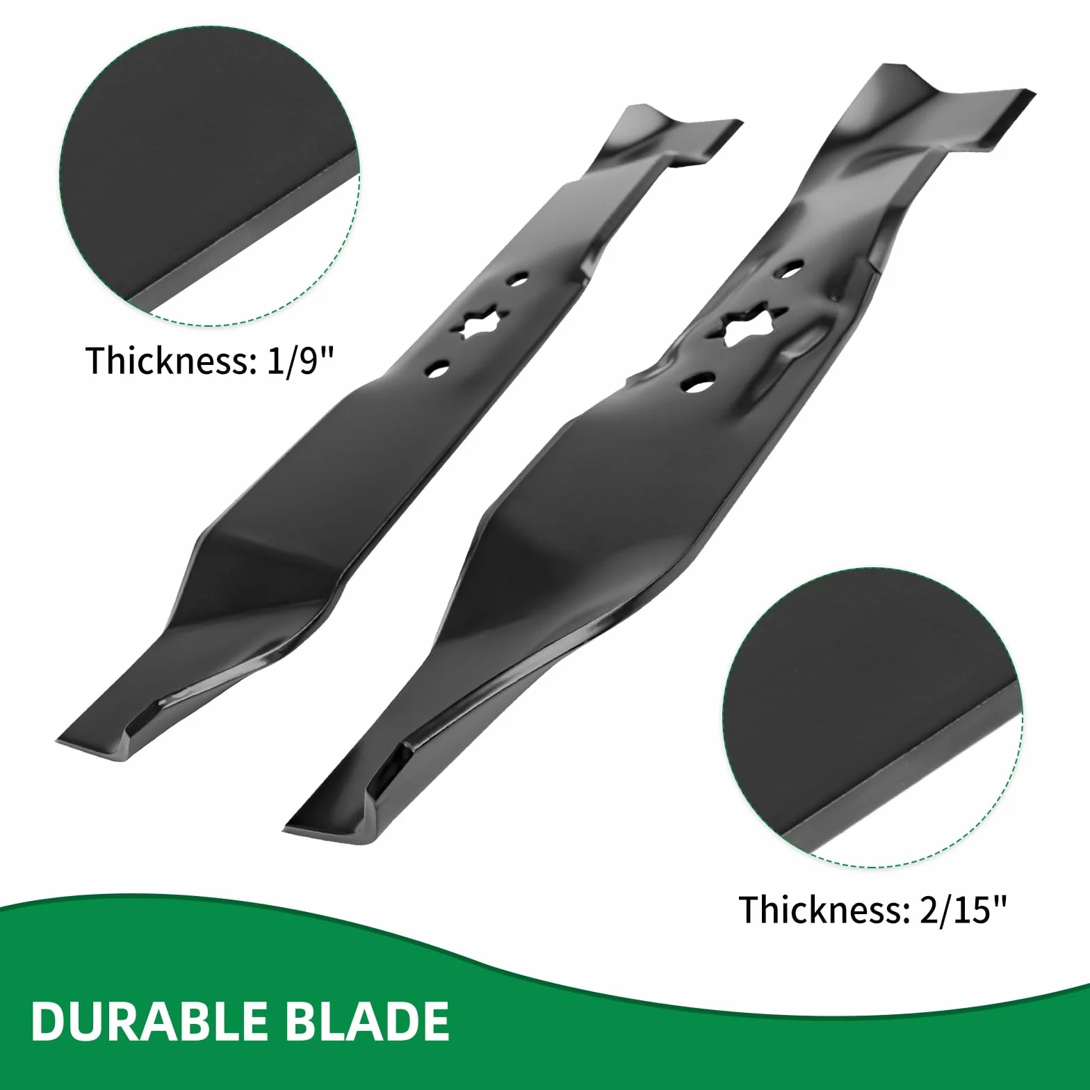 Kit de cuchillas para cortacésped 942-04125 y 942-04124, compatible con cubierta Cub Cadet/MTD/Troy Bilt de 46 pulgadas, cuchillas de repuesto para cortacésped LT1045 LT1046 i1046, reemplaza 742-04124
