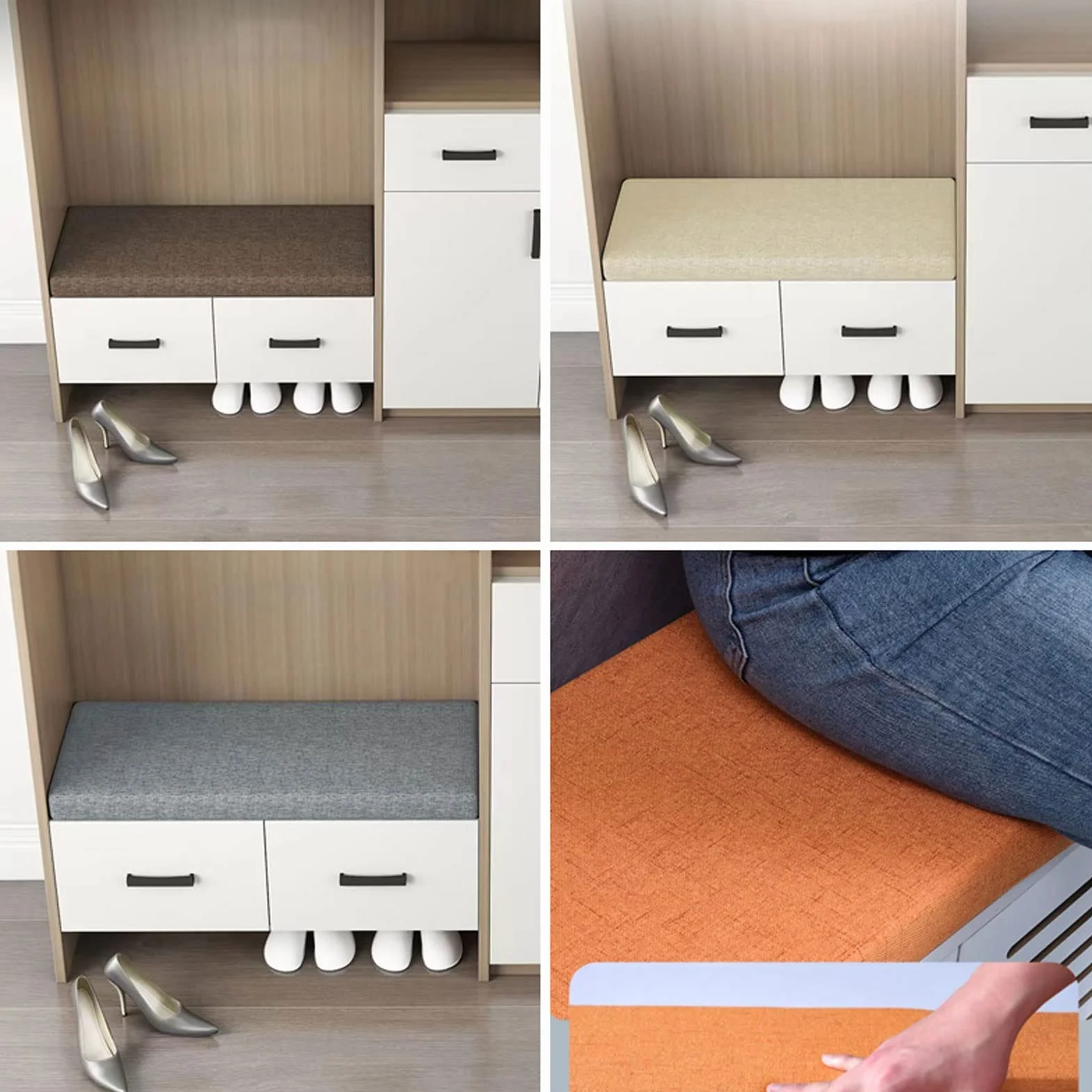Pcevathiy Cojin a Medida, Cojines para Bancos Tamaño Personalizado, Cojín Asiento De Silla Larga Interior, Parte Inferior Antideslizante Cojines Sillas Exterior (3cm Espesor)