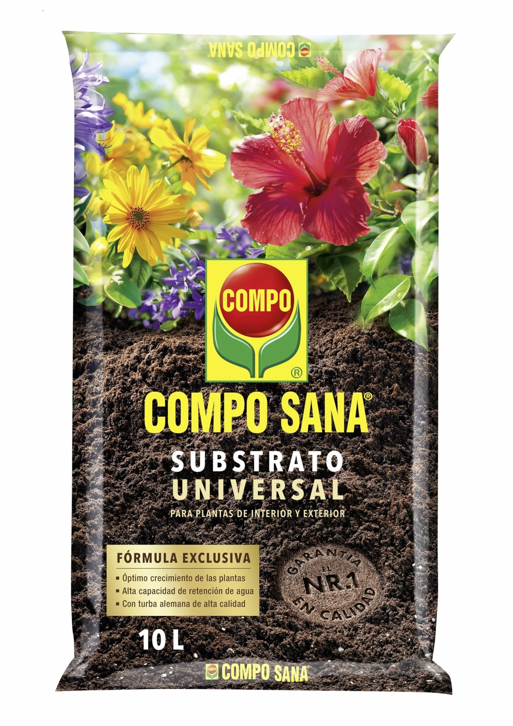 COMPO SANA Substrato Universal 10 L para Plantas de Interior, Terraza y Jardín