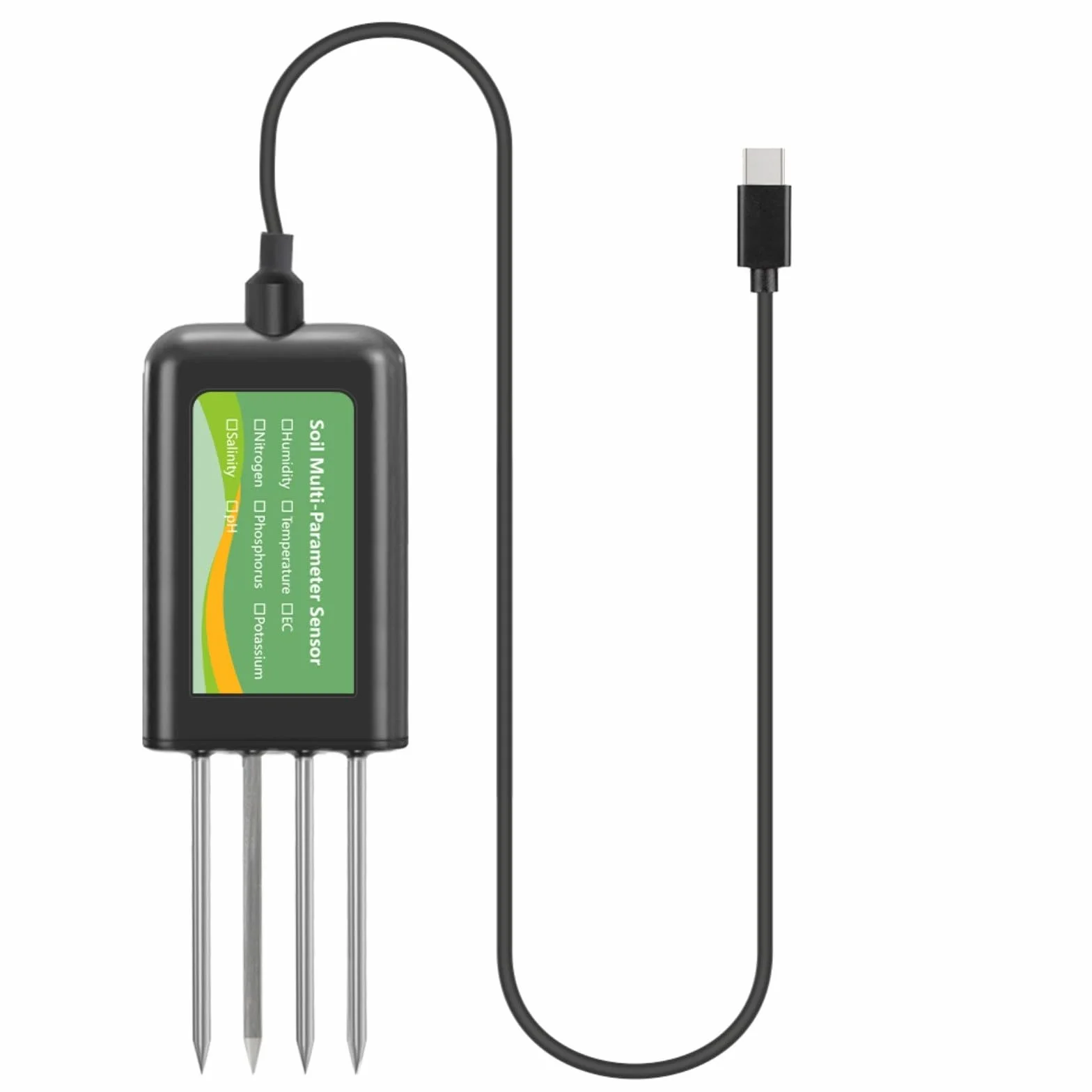 Sensor de suelo USB para Android y para sistemas hongmeng, medidor de humedad de pH IP68 NPK con cable de 2 m