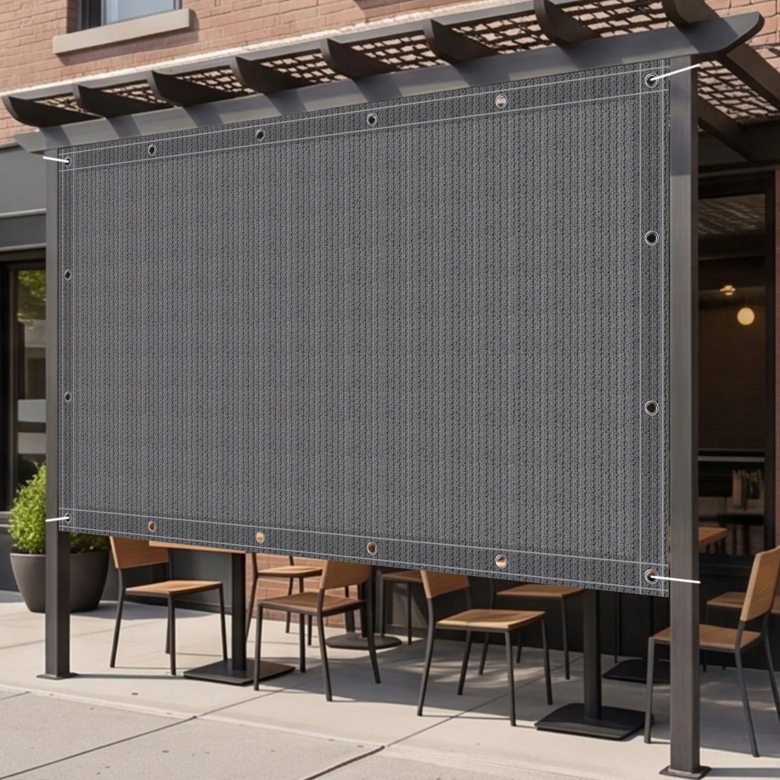 Toldo para Sombra 100 x 410 cm Protección UV Malla Sombreo Toldo Varios Tamaños para Invernadero Plantas Terraza, Gris