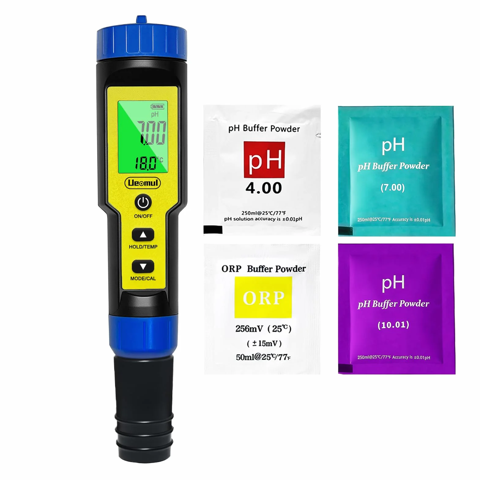 Medidor Cloro y pH Piscinas 7 EN 1, Tester pH Cloro (FAC） TDS EC SALT ORP y TEMP con ATC, Analizador Agua Impermeable IP67, profesional pH Meter para agua potable, hidroponía y spa