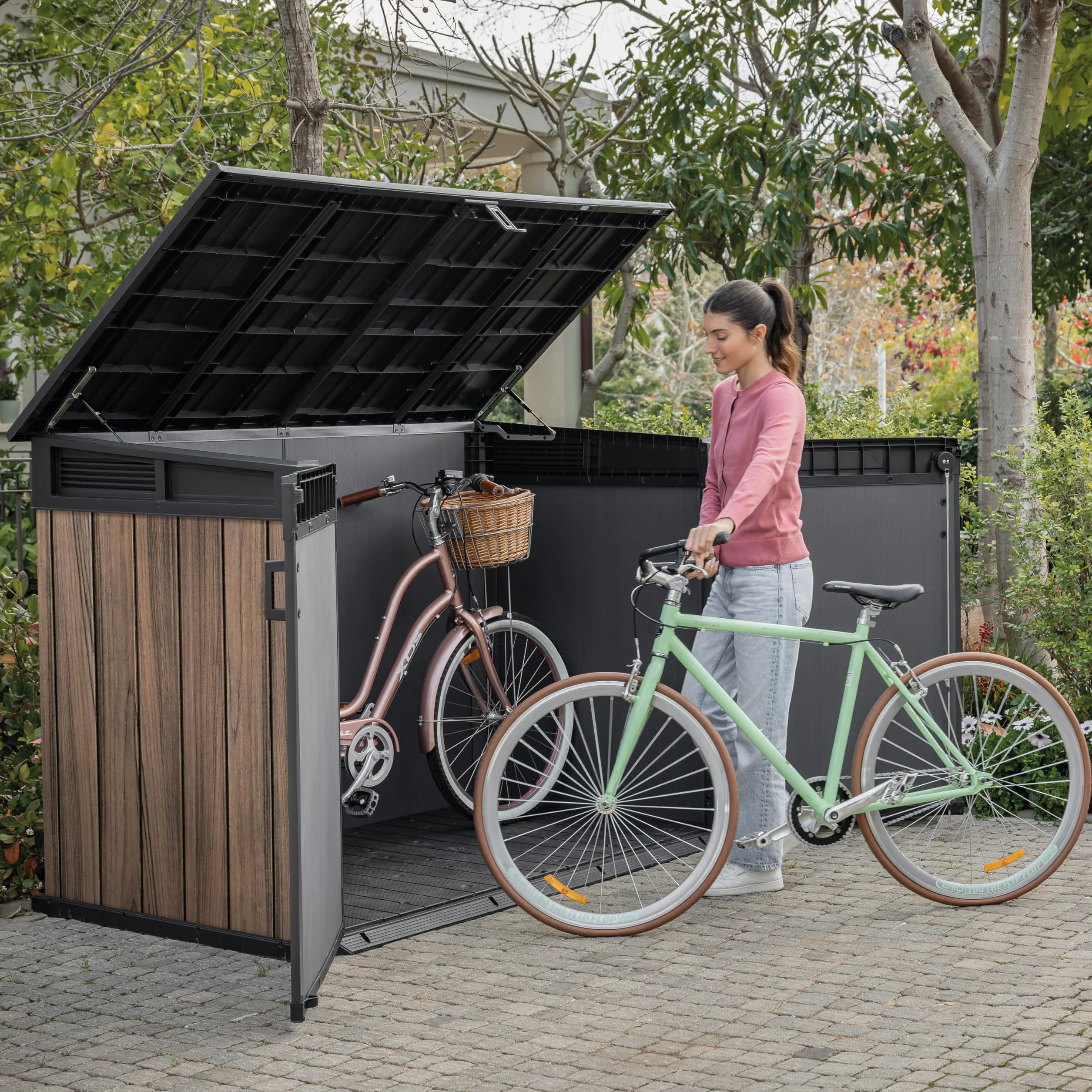 Keter Cobertizo horizontal de jardín Exterior 2020L Marrón Efecto madera 190x109x133 cm