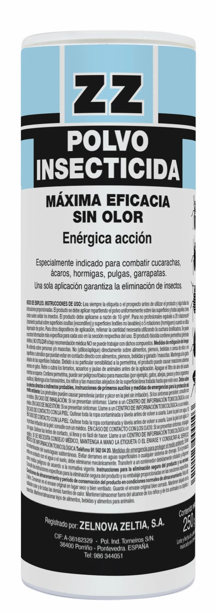 Zelnova Zeltia Polvo Insecticida 250 g Autorizado Uso Doméstico