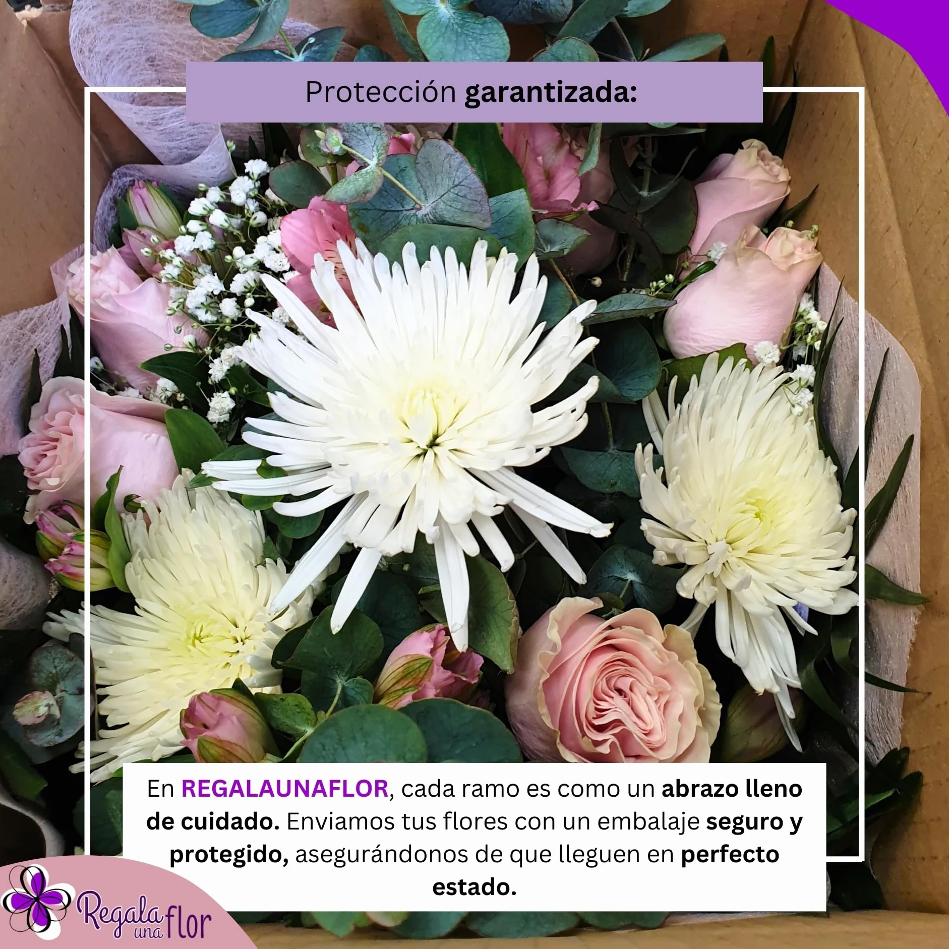 Ramo de flores naturales a domicilio con tarjeta de dedicatoria Armonía