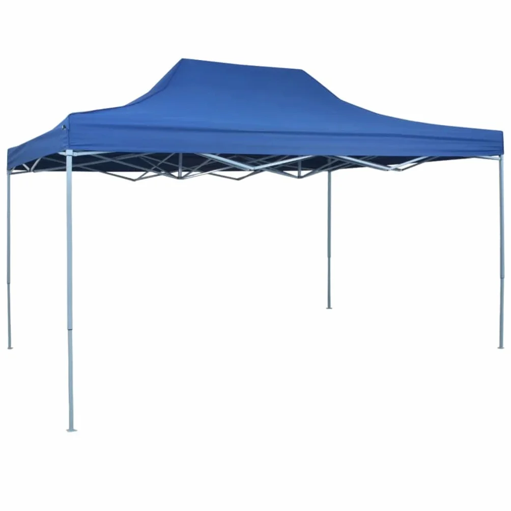 vidaXL Carpa de Fiest Jardín Plegable Pop-up Acero Tela Azul 3x4,5 m Cenador
