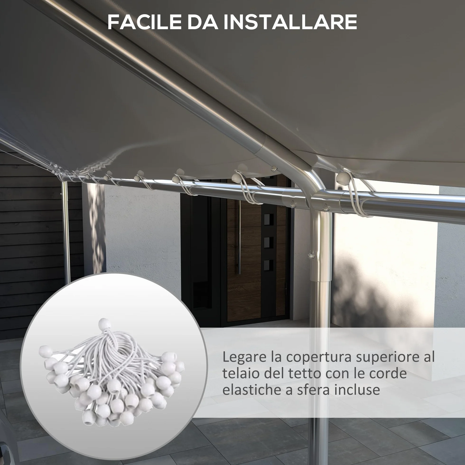 Outsunny Manta de Repuesto 6x3 m Anti-UV para Cochera Polietileno Blanca