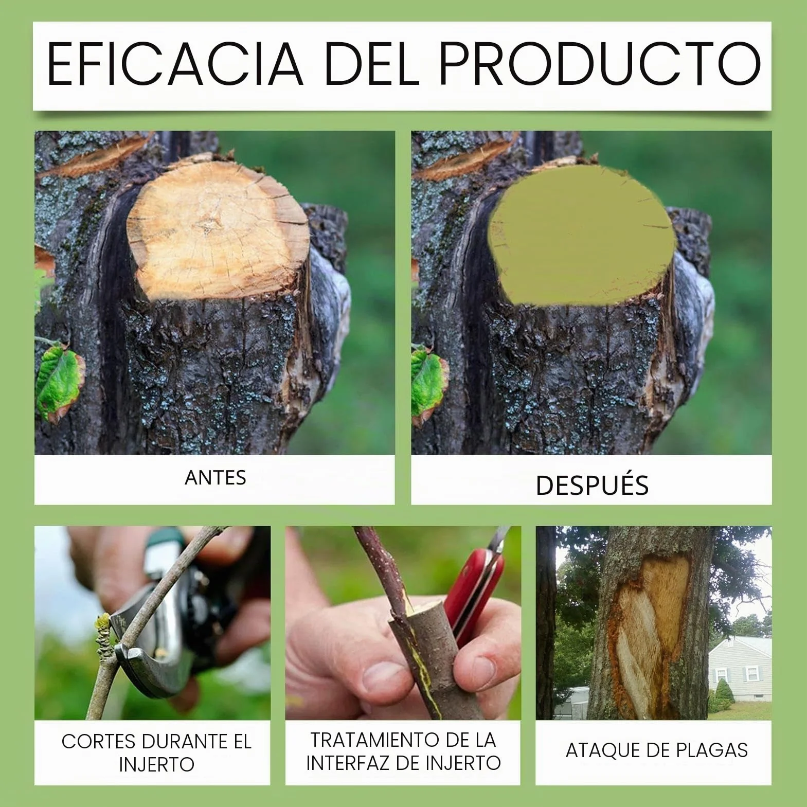 Sellador de árboles 150 g con cepillo para poda, curación y modelado