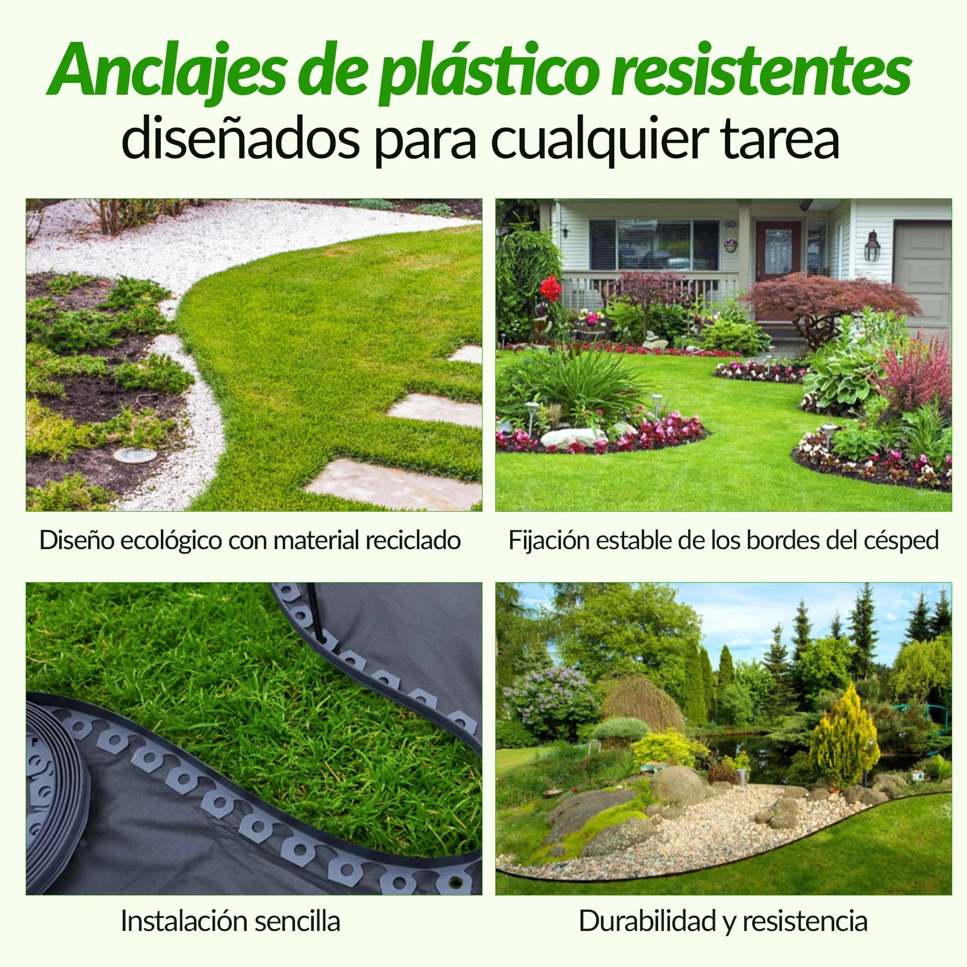 GARDENIX 1000 Unidades terrapeg Anclajes para Suelo piqueta