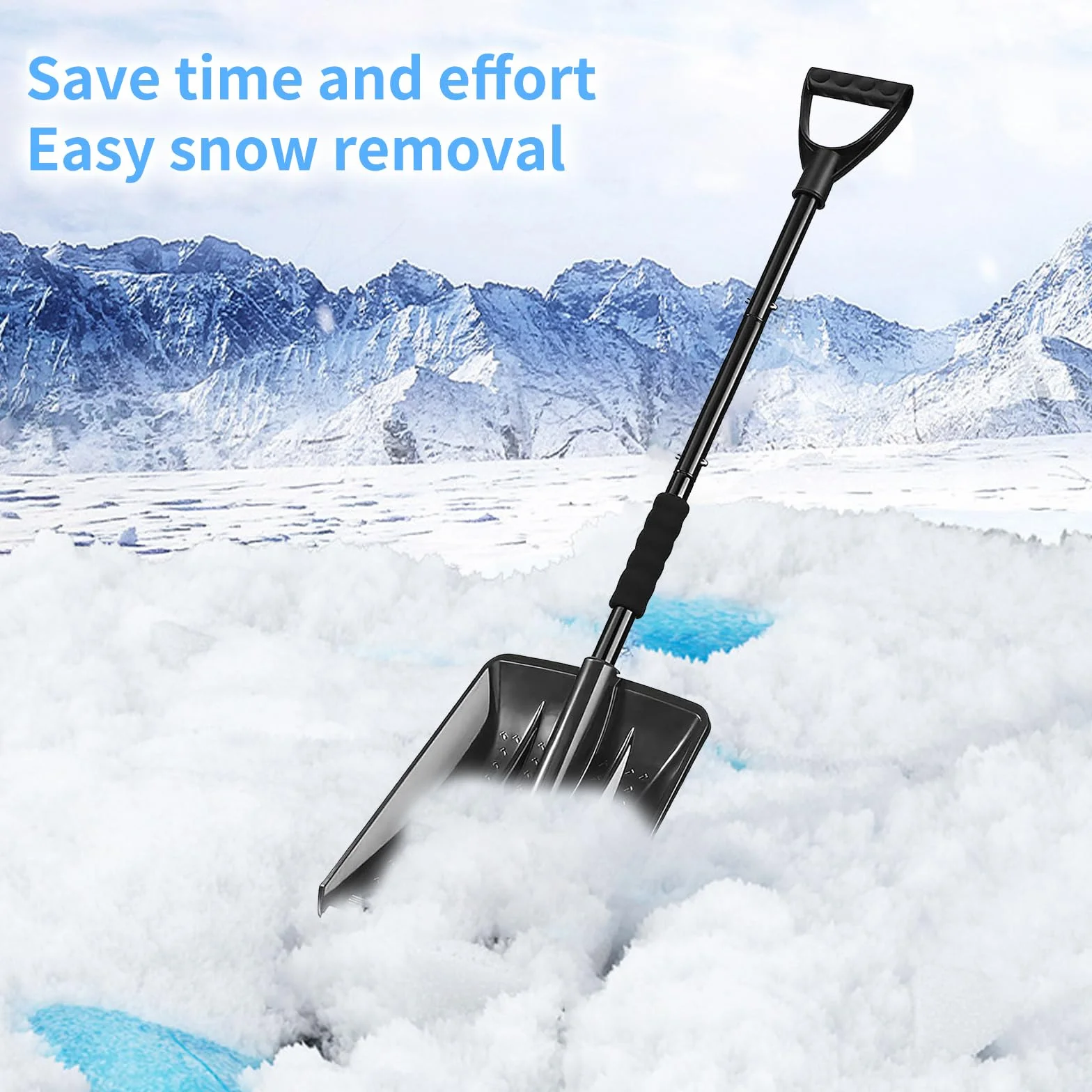 Pala de Nieve Desmontable para Coche, Herramienta de Emergencia para Quitar Nieve