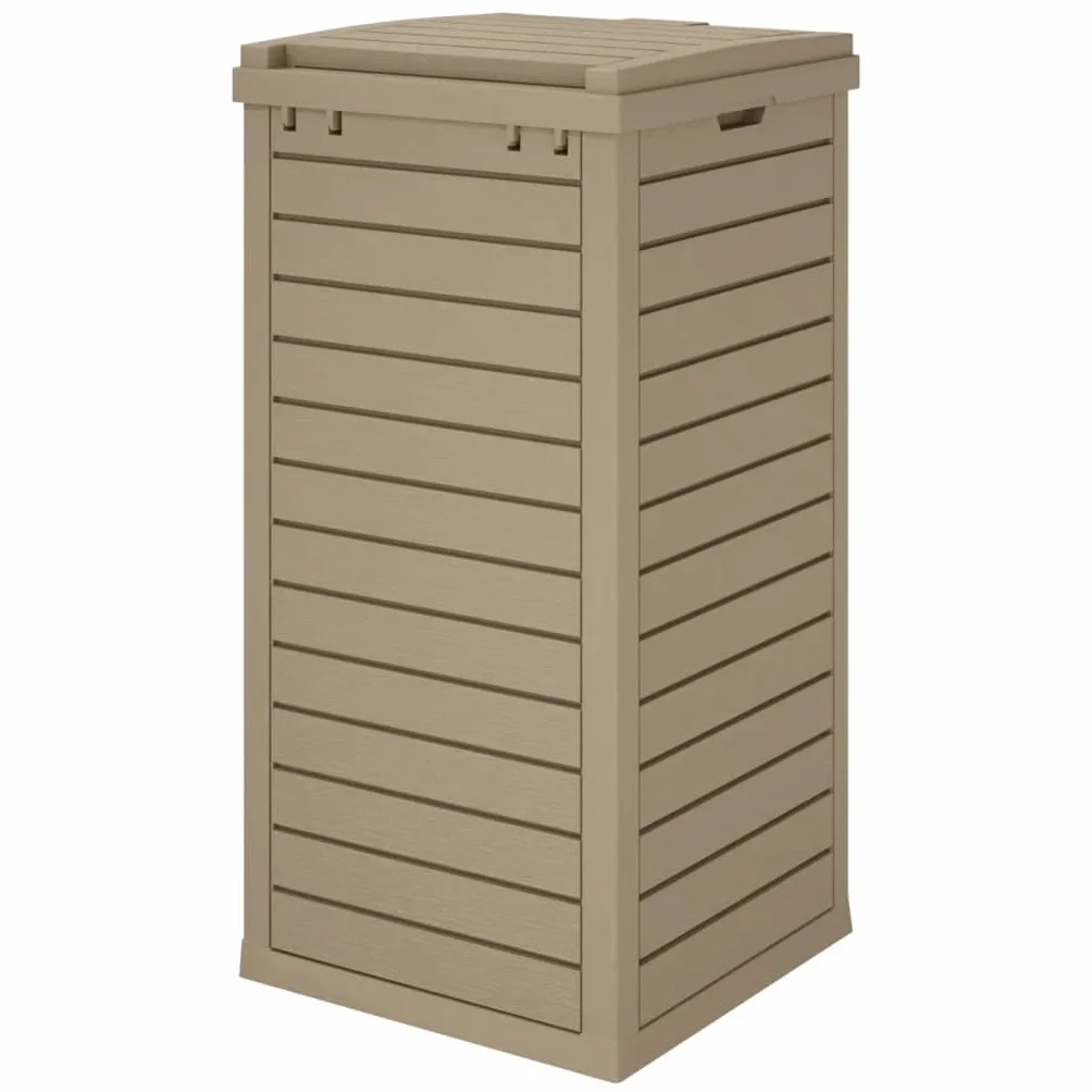 vidaXL Cubo de Basura Exterior Polipropileno marrón Claro 41x41x86 cm