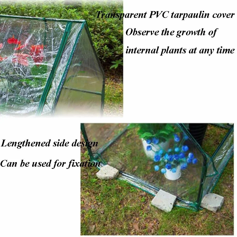 Invernadero de túnel, Invernadero Vegetal extraíble Cubierta de PVC Impermeable Estructura de Acero Resistente Cobertizo de Aislamiento de Plantas para Cultivar hortalizas y Flores