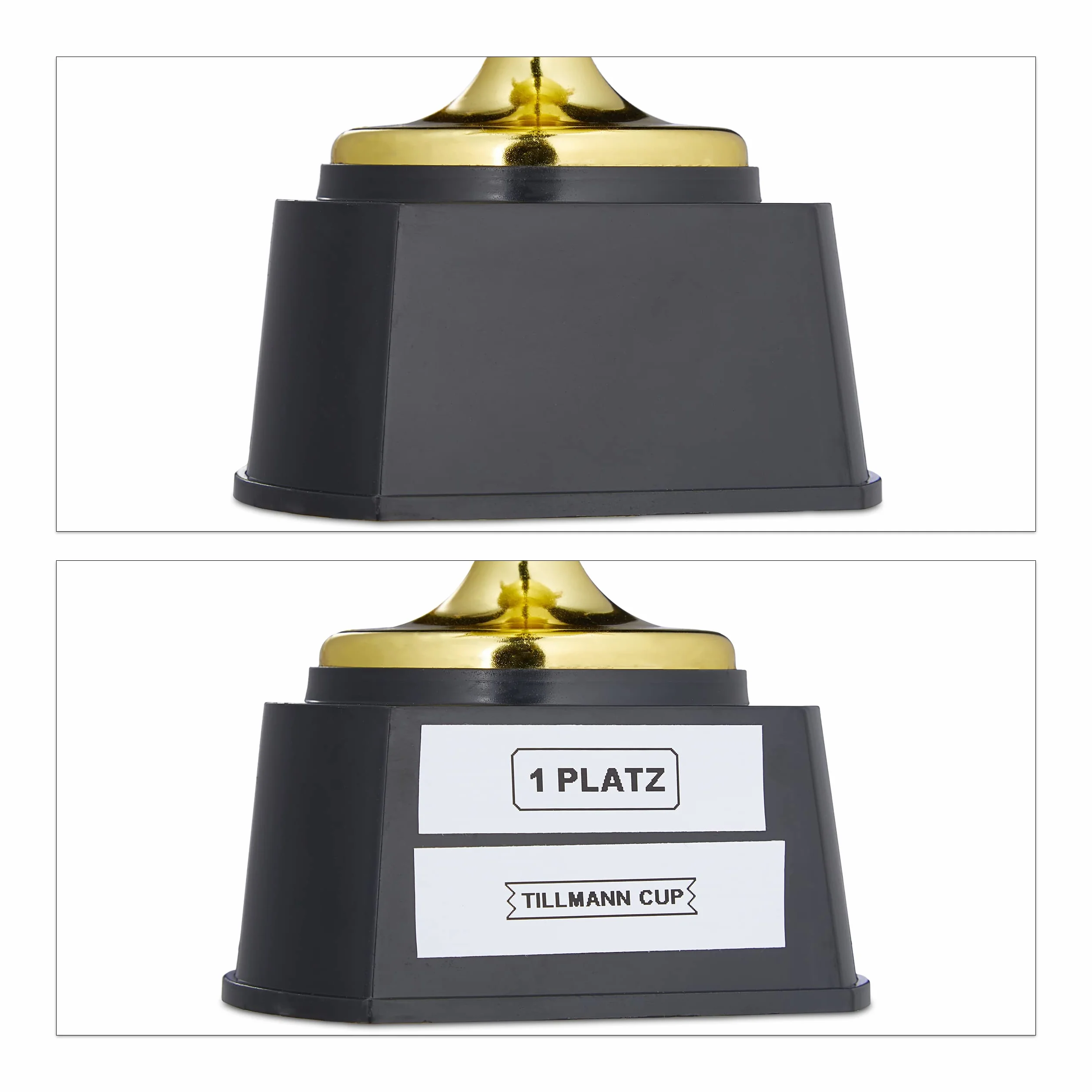 Relaxdays Set 3 Copas Trofeo Ceremonia Premio Torneos Deportivos 22,5x13,5x8,5 cm Multicolor