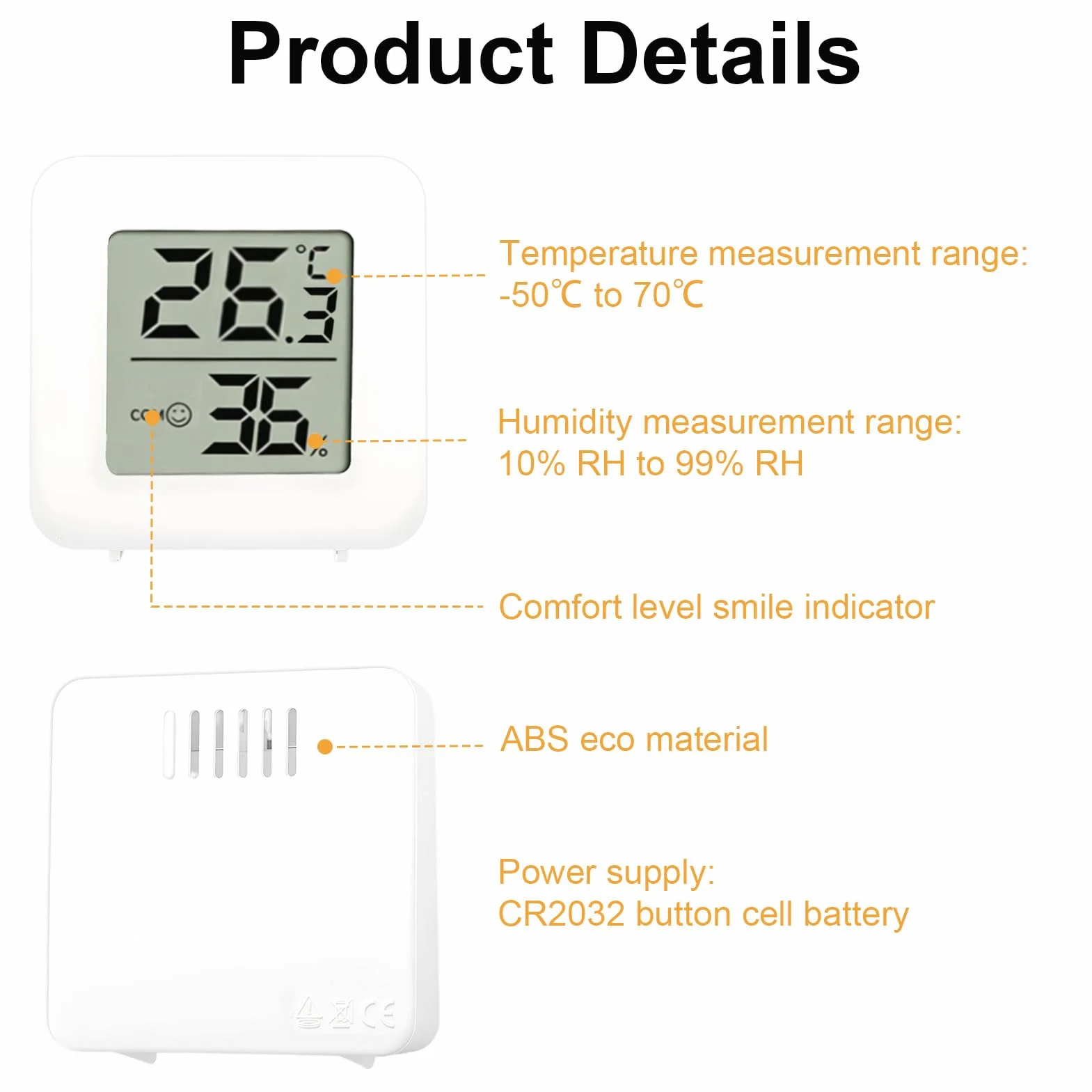 Termometro Digital Higrometro 6 Piezas Pantalla LCD Medidor Temperatura Humedad Hogar