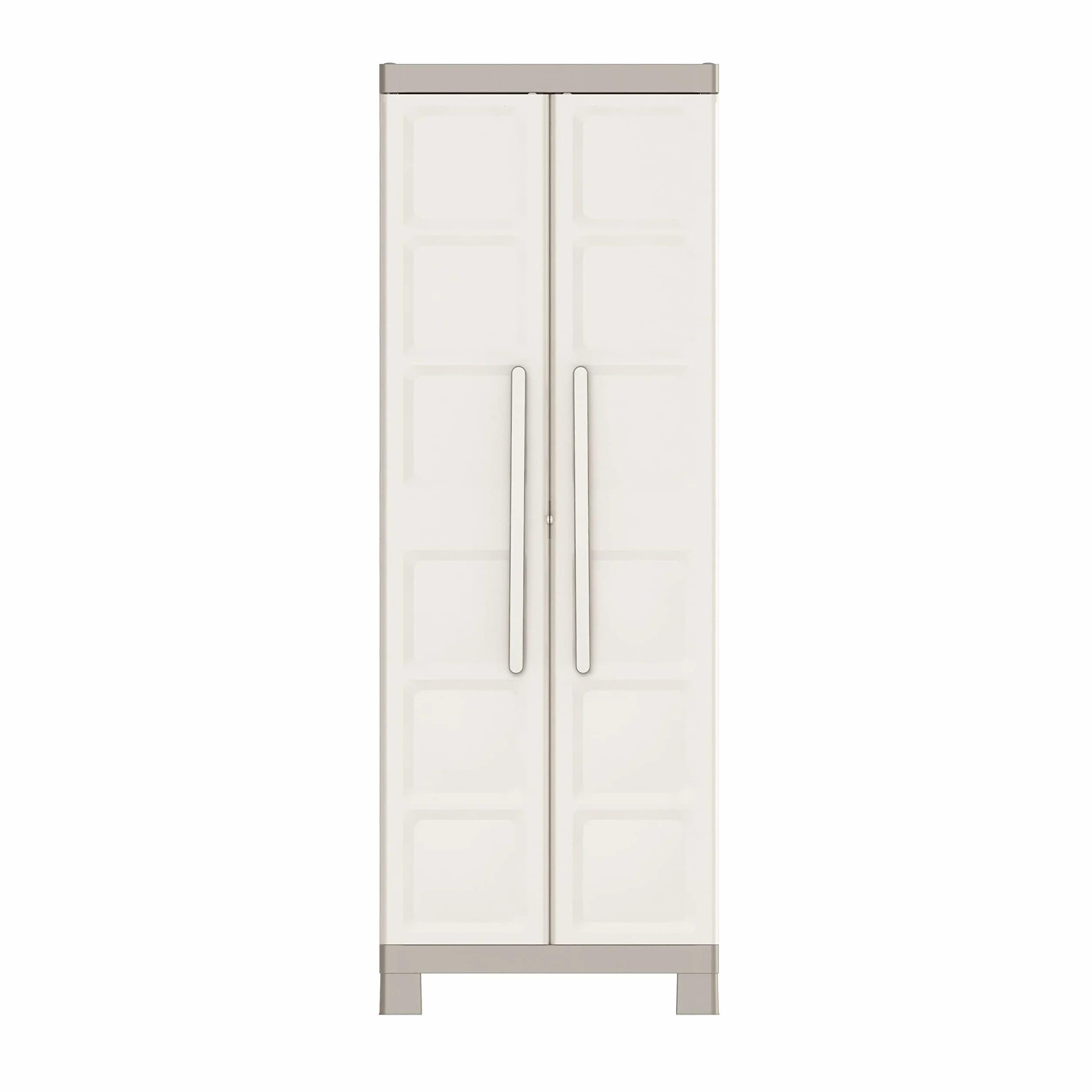 Keter Armario Escobero Excellence 182x65x45 cm Resina 2 Puertas 4 Baldas Arena/Gris