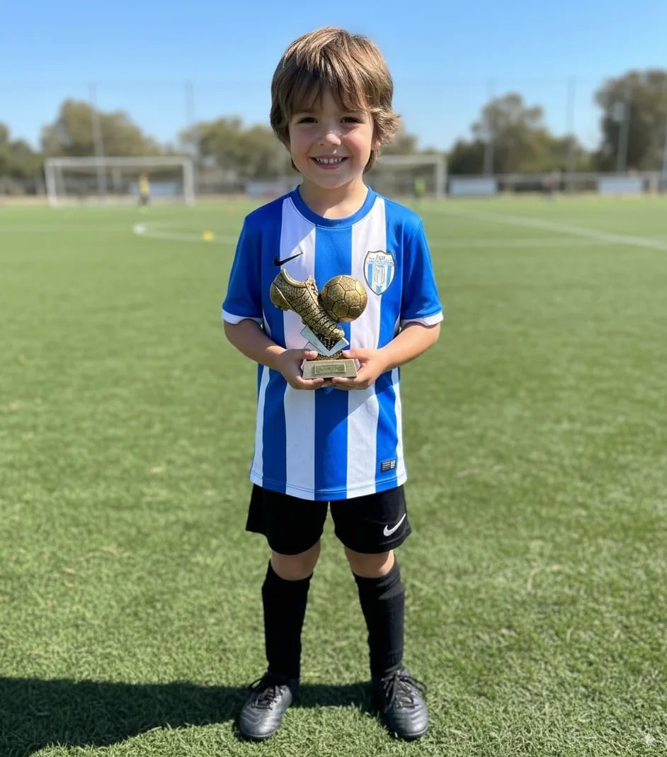 Trofeo Fútbol Personalizado 16cm Oro Mejor Jugador Bota Balón