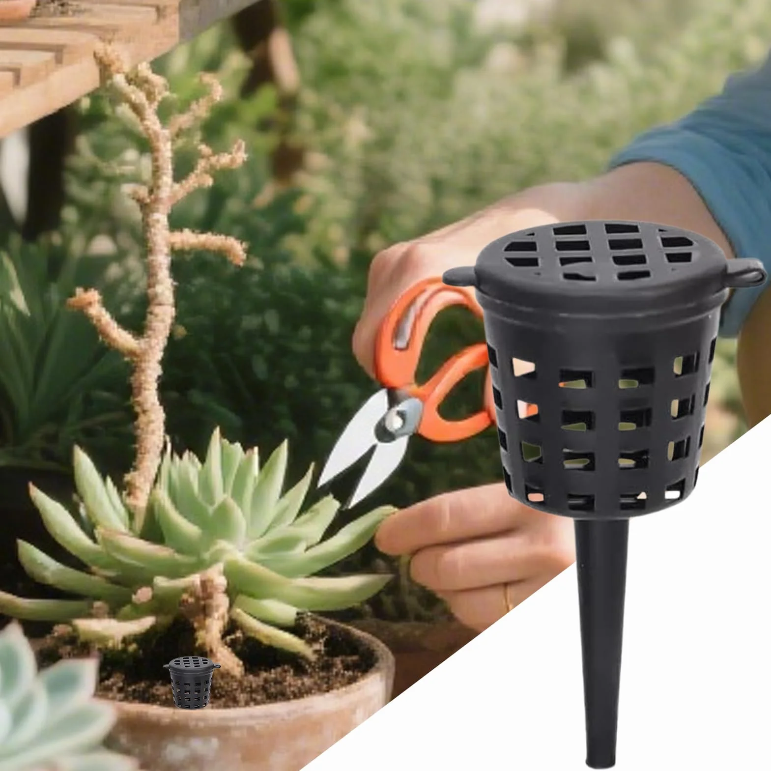 Cestas de fertilizante con tapa 10 unidades portátiles para fertilizantes de larga duración cesta de abono para bonsái jardinería interiores exteriores